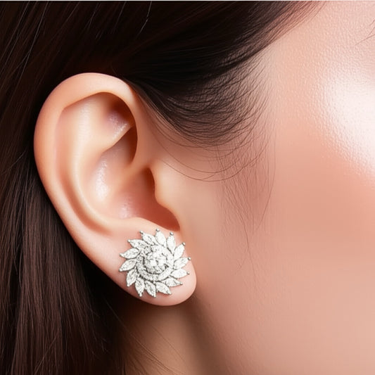 91959-ER CZ Earring With Gold/Rhodium Plating