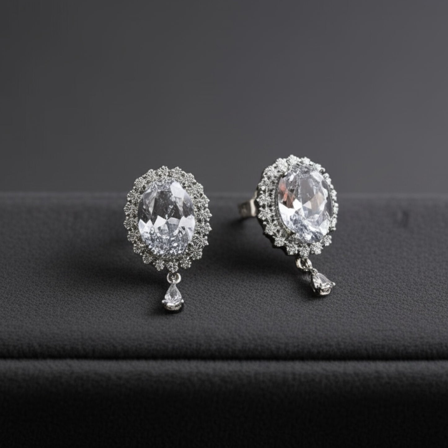 93109-ER CZ Earring With Gold/Rhodium Plating