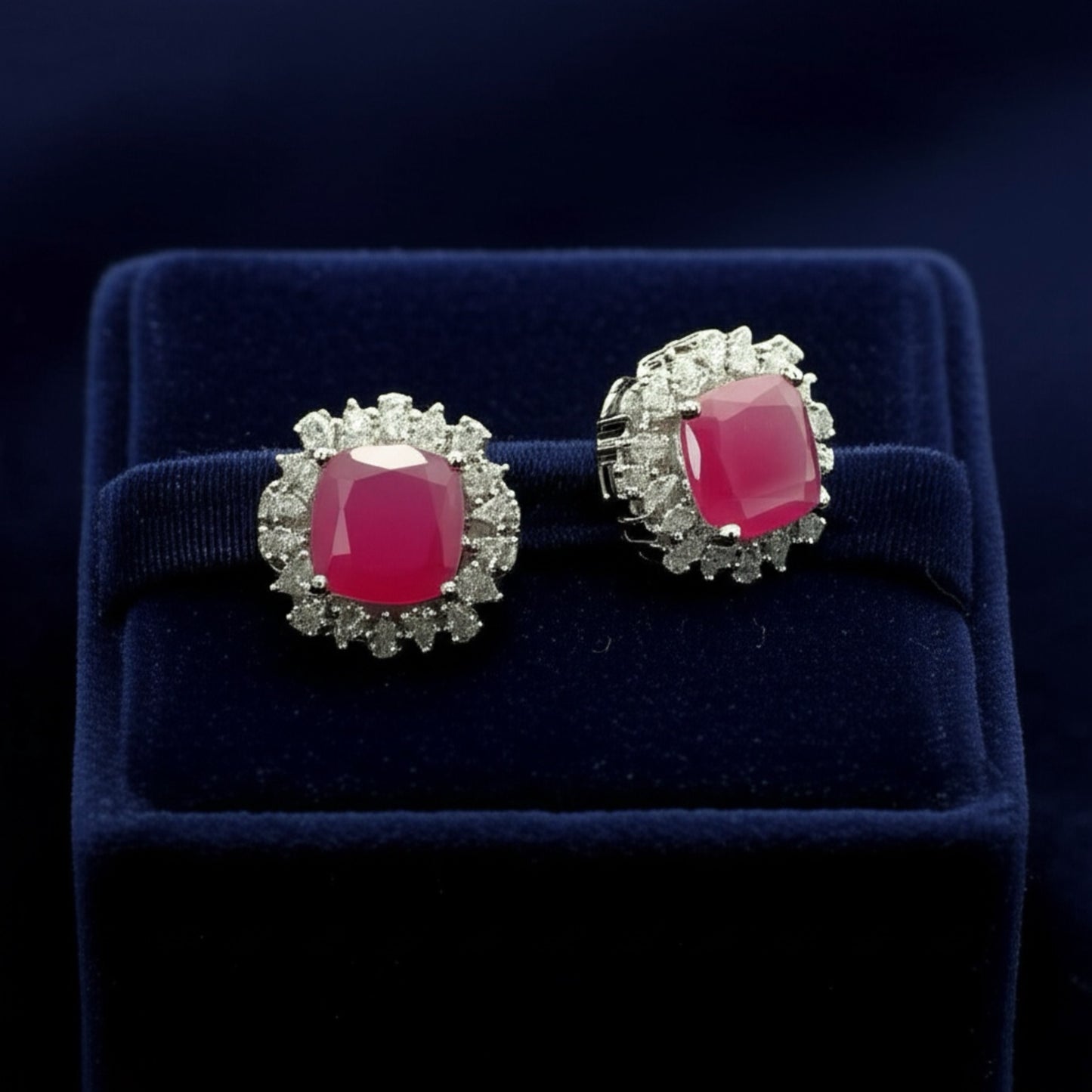 93259-ER  CZ Earring With Gold/Rhodium Plating-Design 1