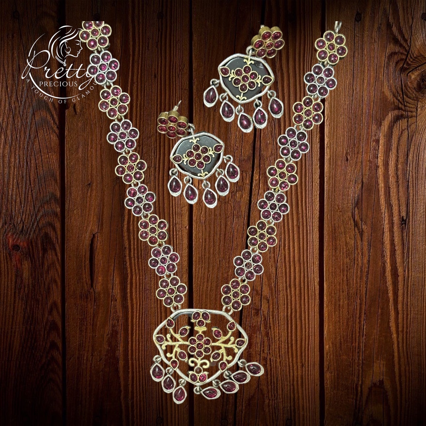 805148 Trendy Necklace With Oxidised Plating