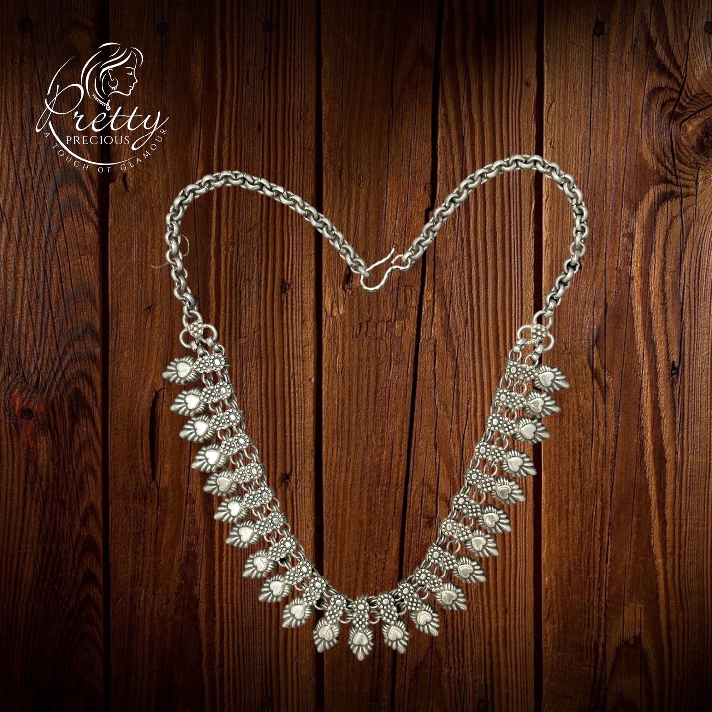 804612 Trendy Necklace With Oxidised Plating