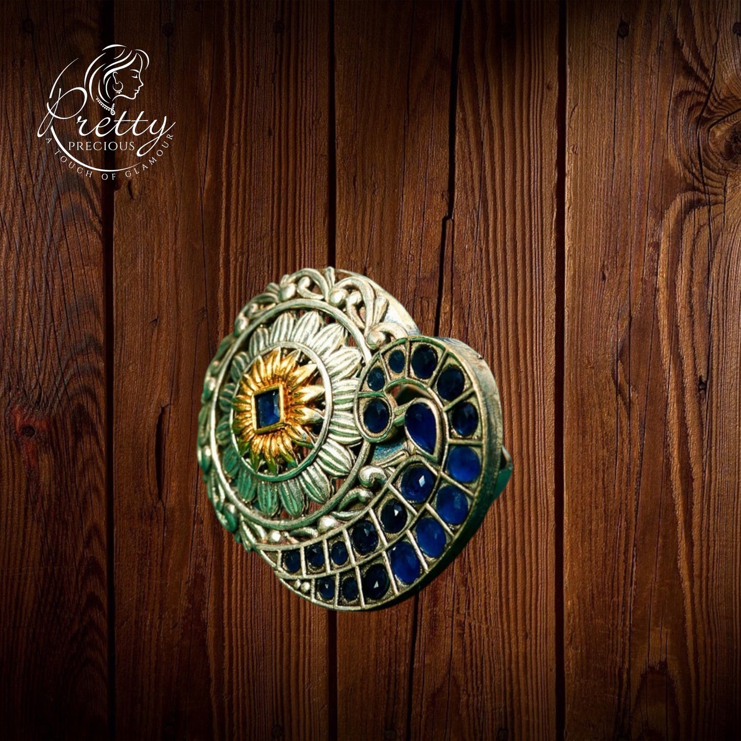 807624 Ring With Oxidised Plating Blue