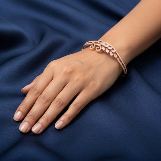 427227 Cubic Zirconia Classic Kada With Black Plating-Pink