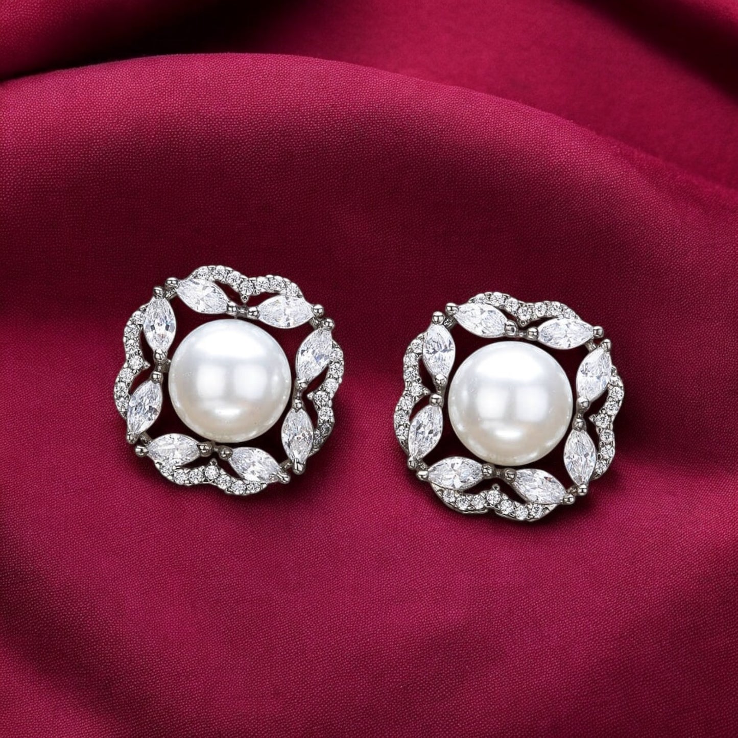 431739 Cz Moti Tops With Black 2 Tone Rhodium Plating