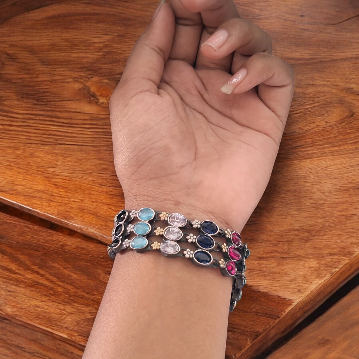 93509-BRO Classic Kada With Oxidised Plating-MULTI