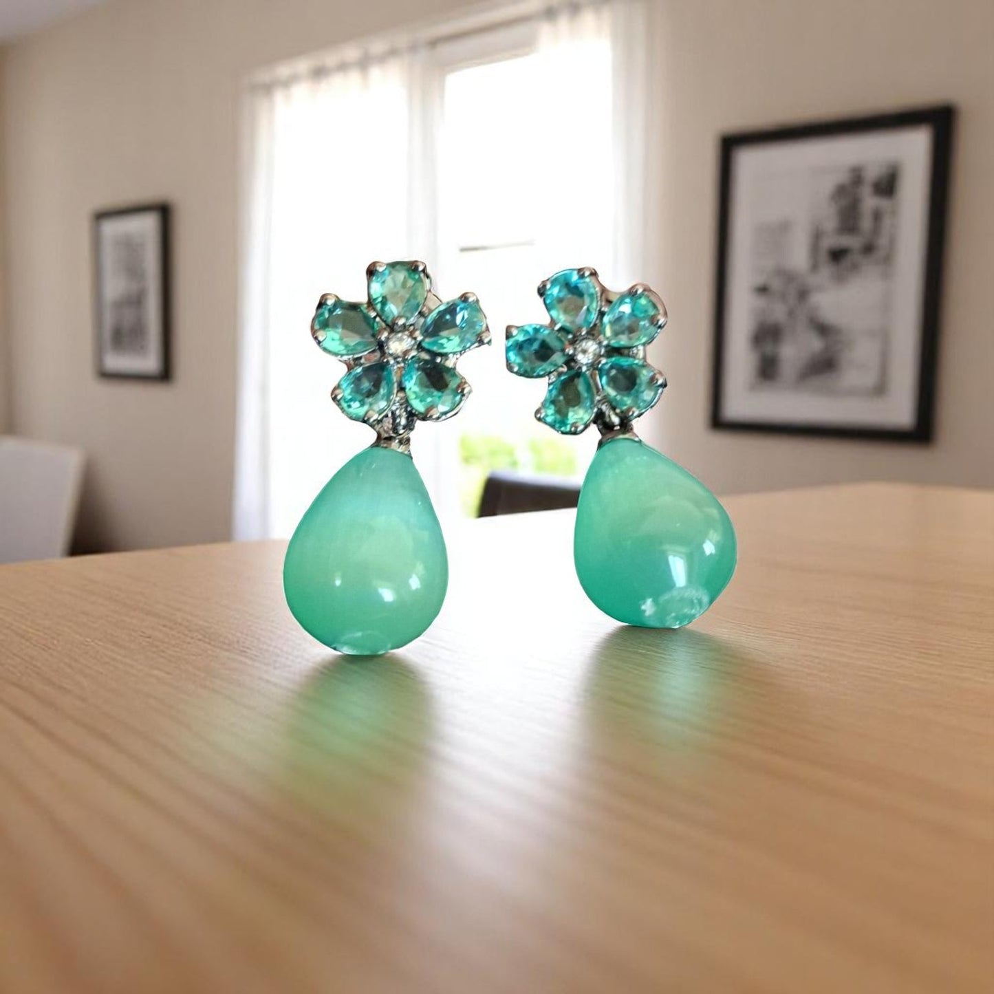 91209-ER CZ Earring With Gold/Rhodium Plating