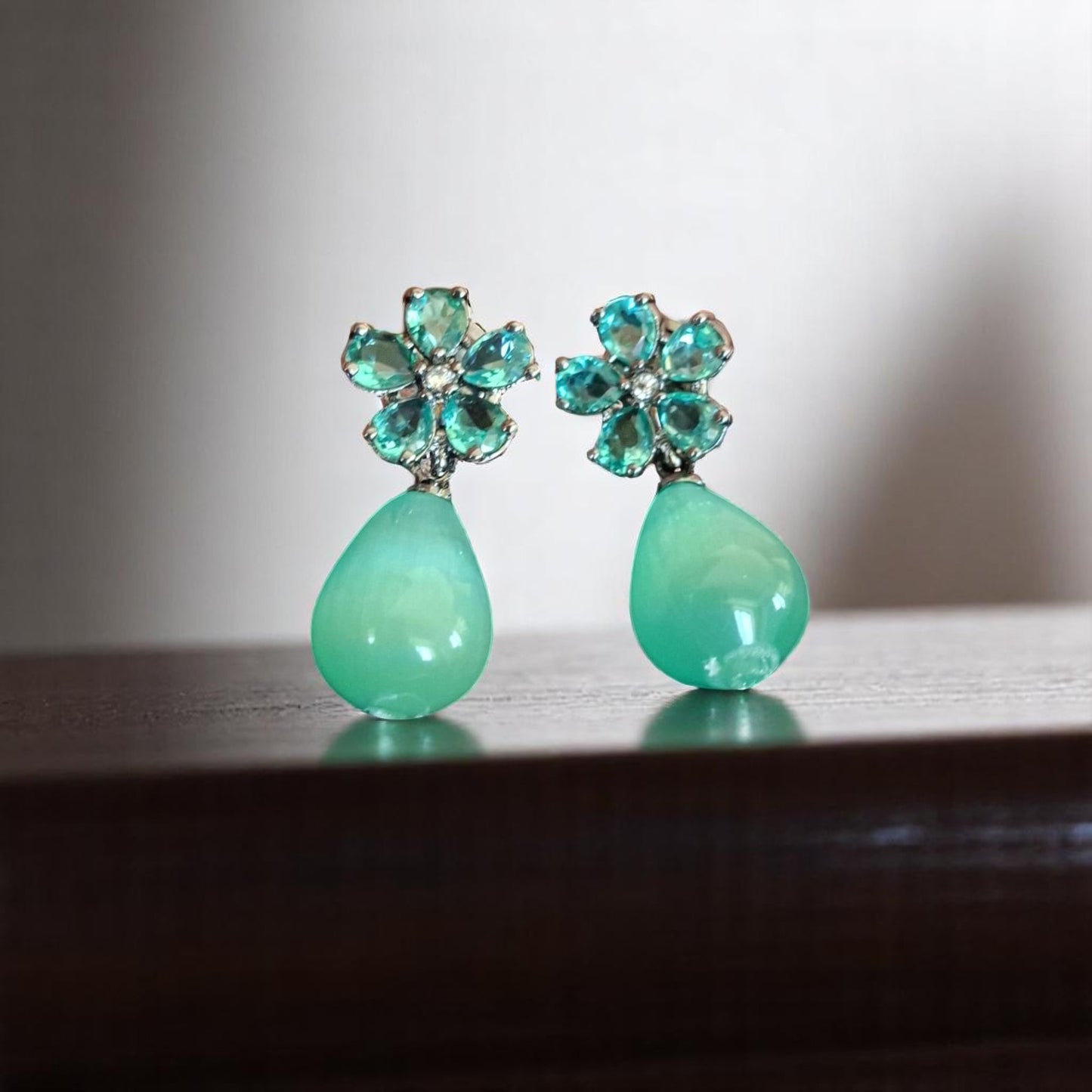 91209-ER CZ Earring With Gold/Rhodium Plating