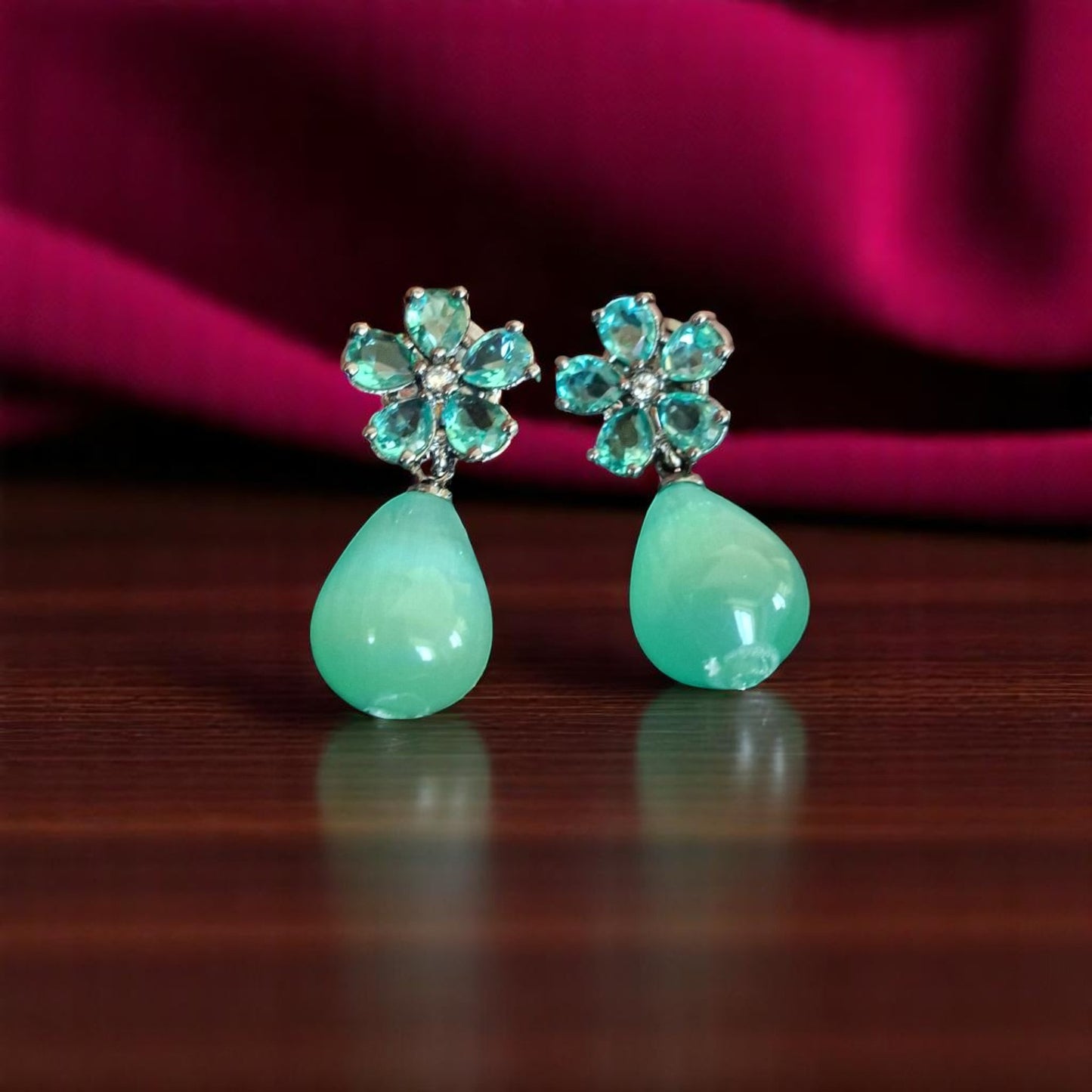 91209-ER CZ Earring With Gold/Rhodium Plating