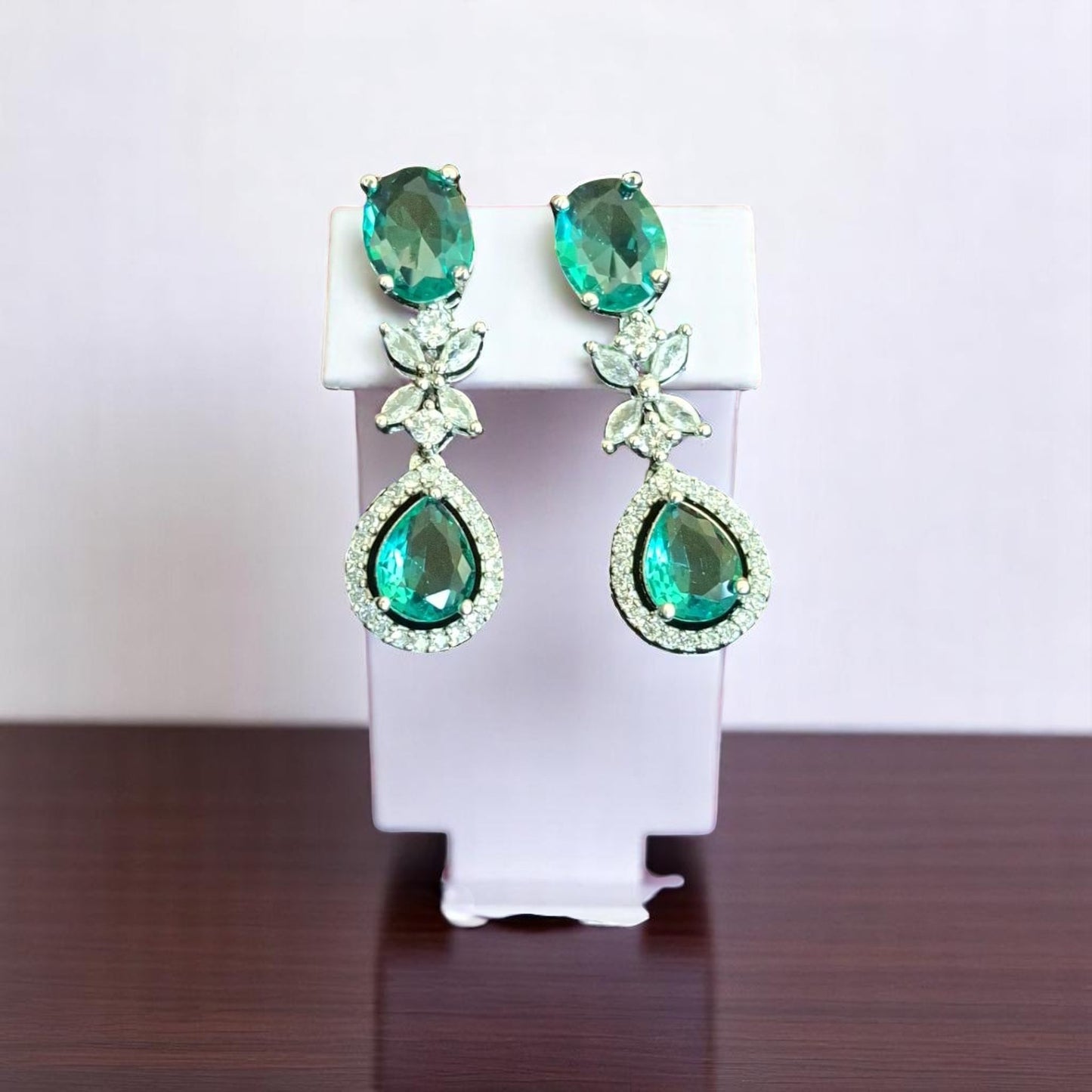 91409-ER CZ Earring With Gold/Rhodium Plating