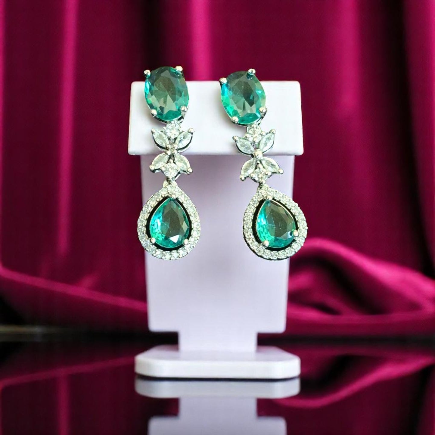 91409-ER CZ Earring With Gold/Rhodium Plating