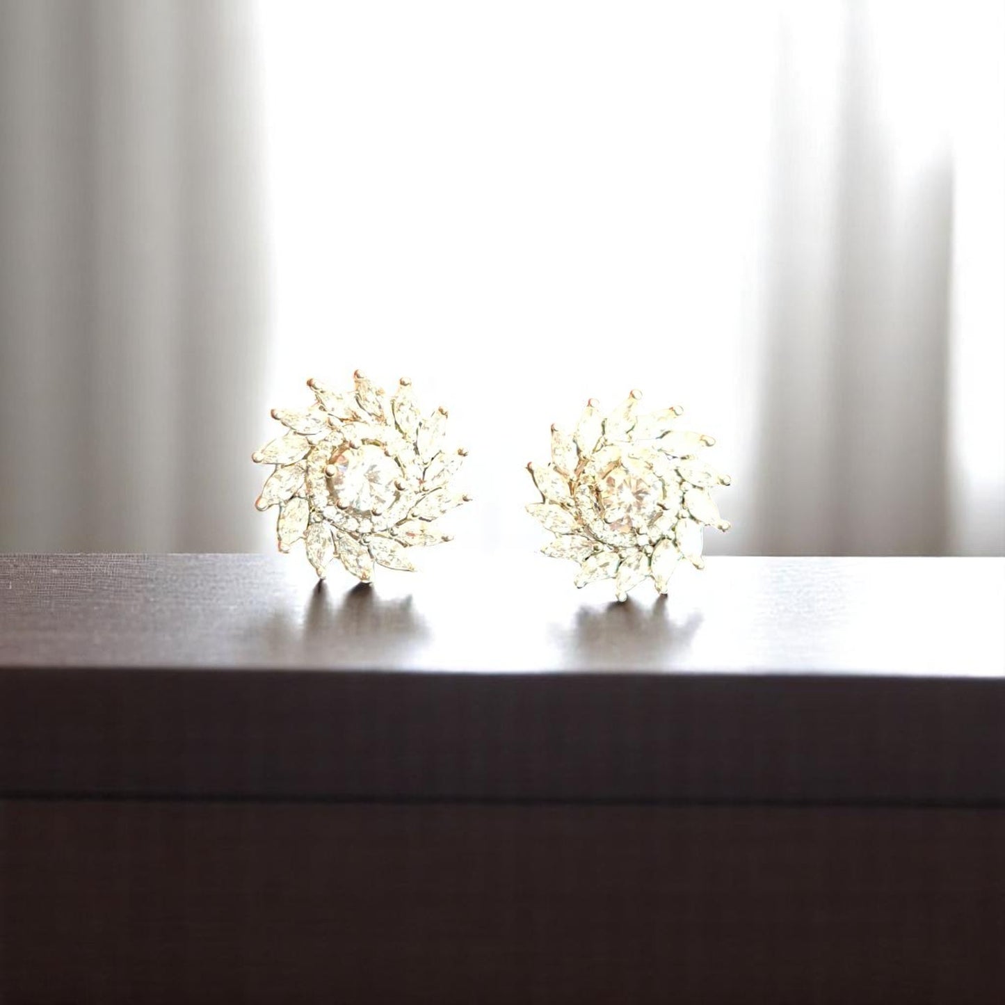 91959-ER CZ Earring With Gold/Rhodium Plating