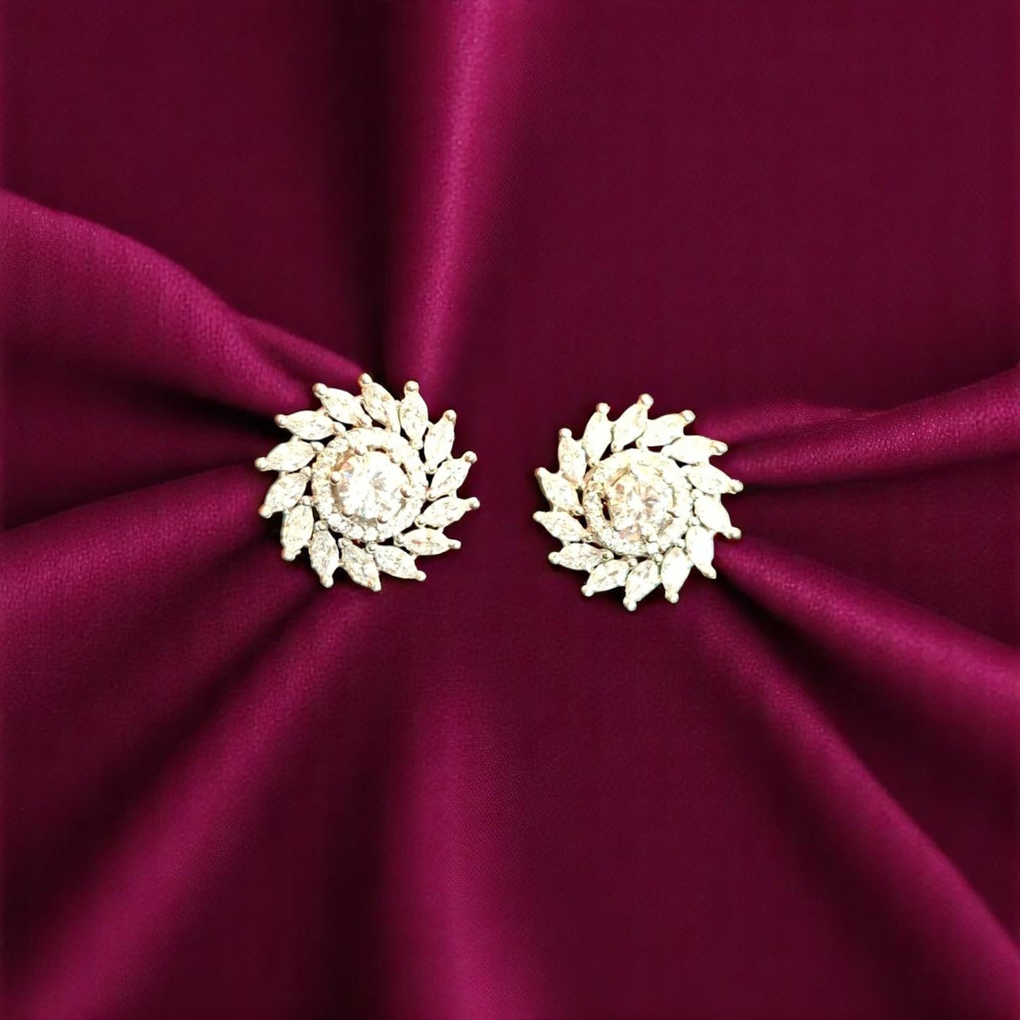 91959-ER CZ Earring With Gold/Rhodium Plating