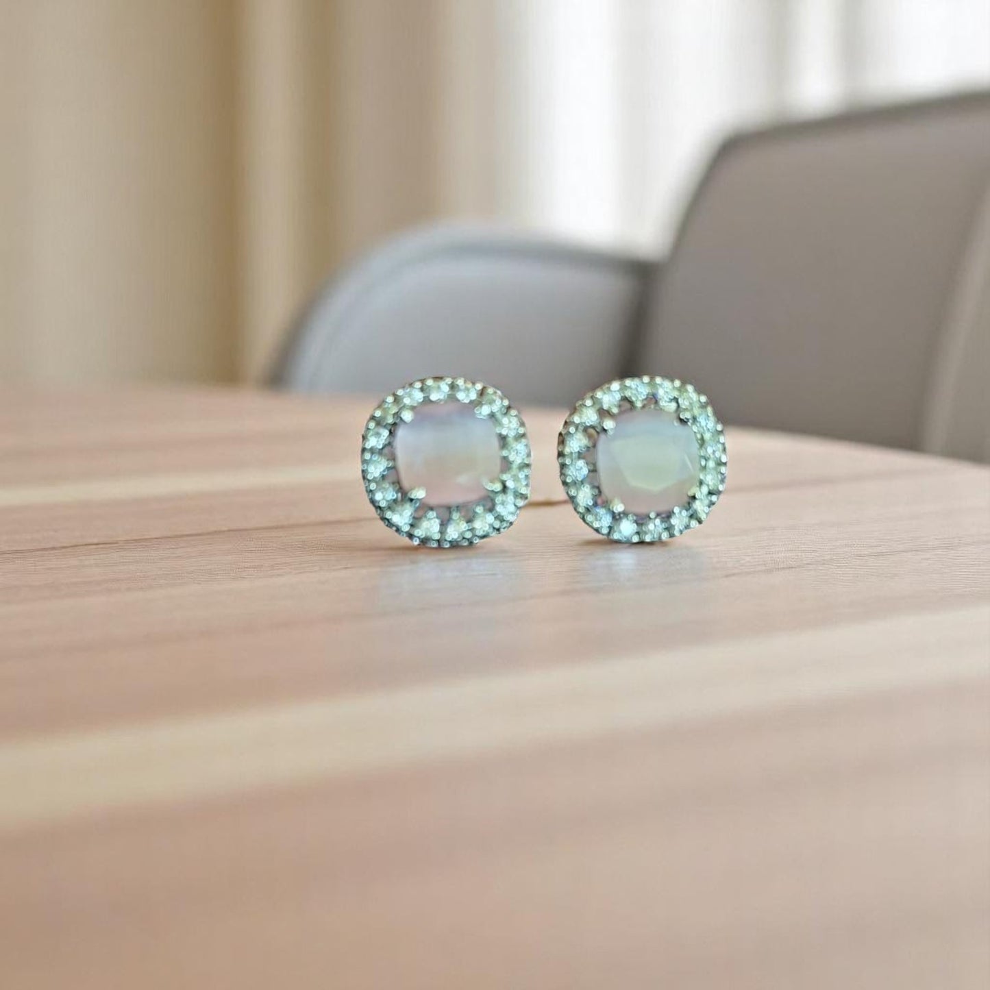 92209-ER CZ Earring With Gold/Rhodium Plating