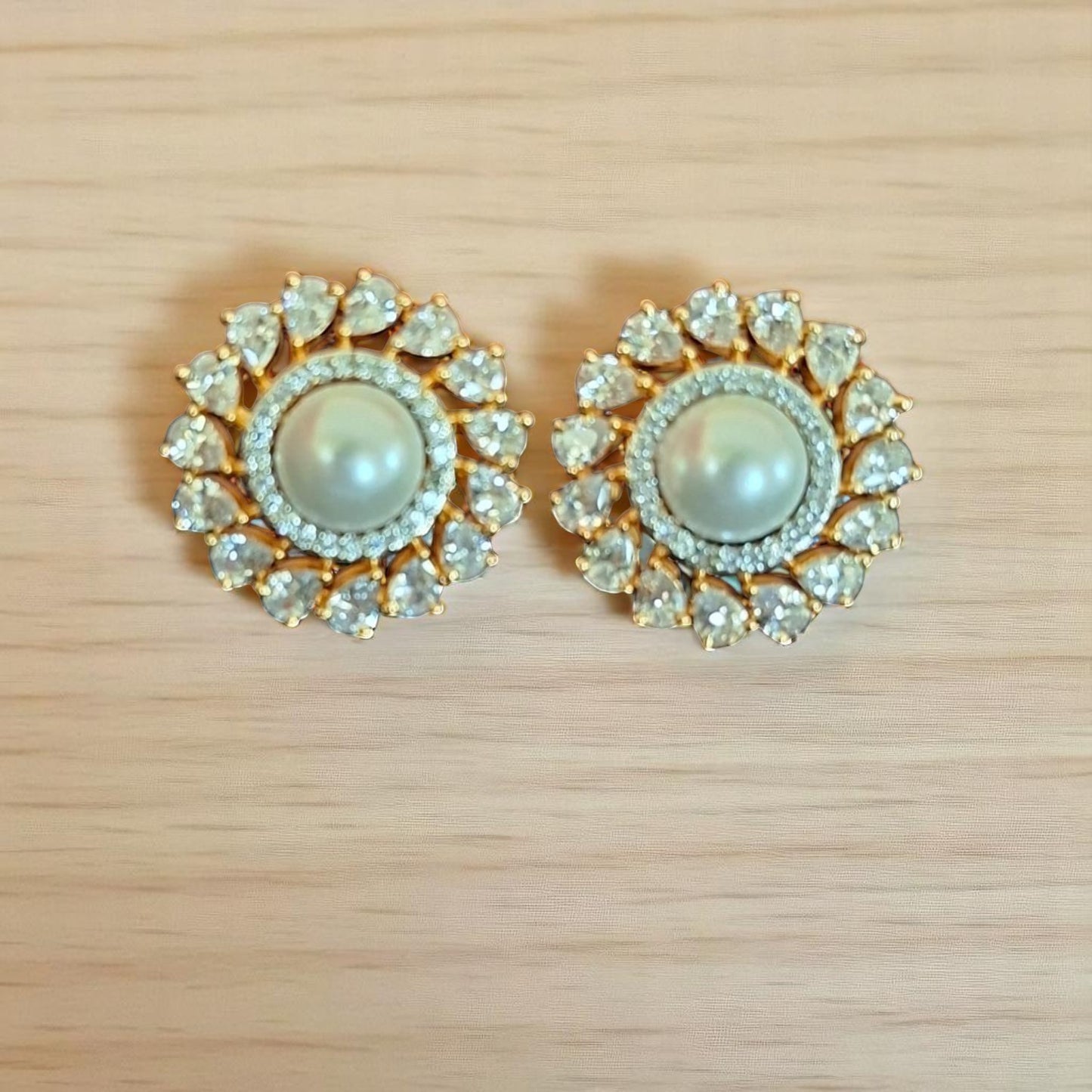 92409-ER CZ Earring With Gold/Rhodium Plating