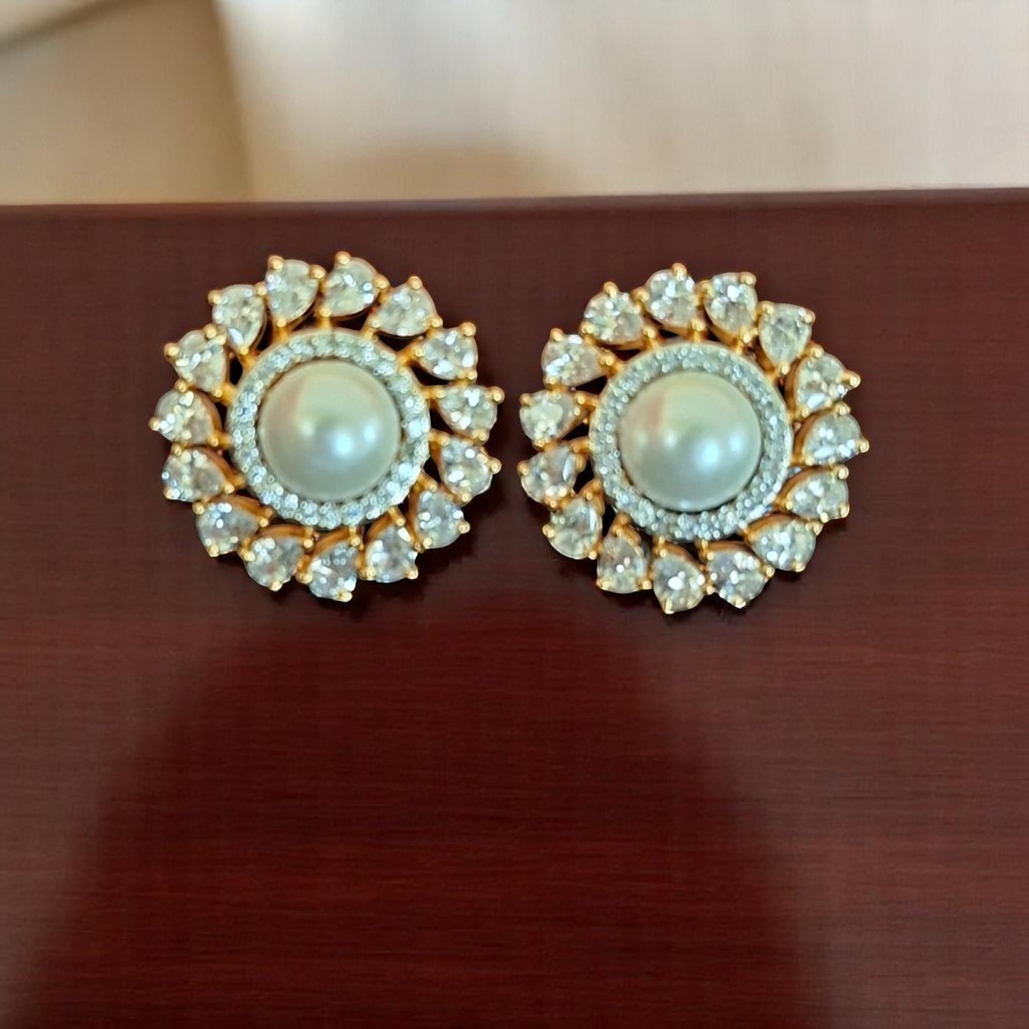 92409-ER CZ Earring With Gold/Rhodium Plating