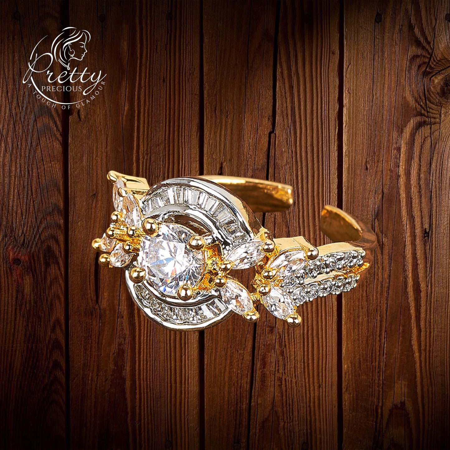 424089 Cubic Zirconia Adjustable Ring