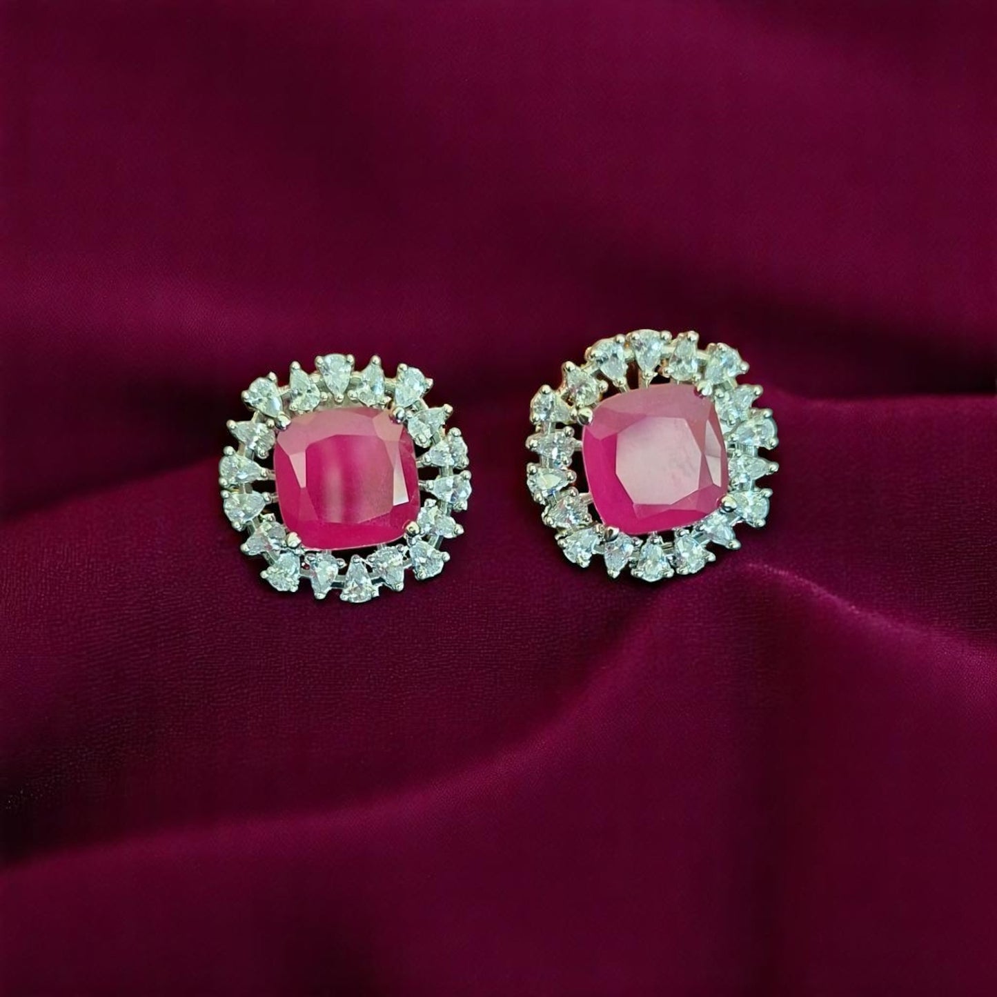 93259-ER  CZ Earring With Gold/Rhodium Plating-Design 1