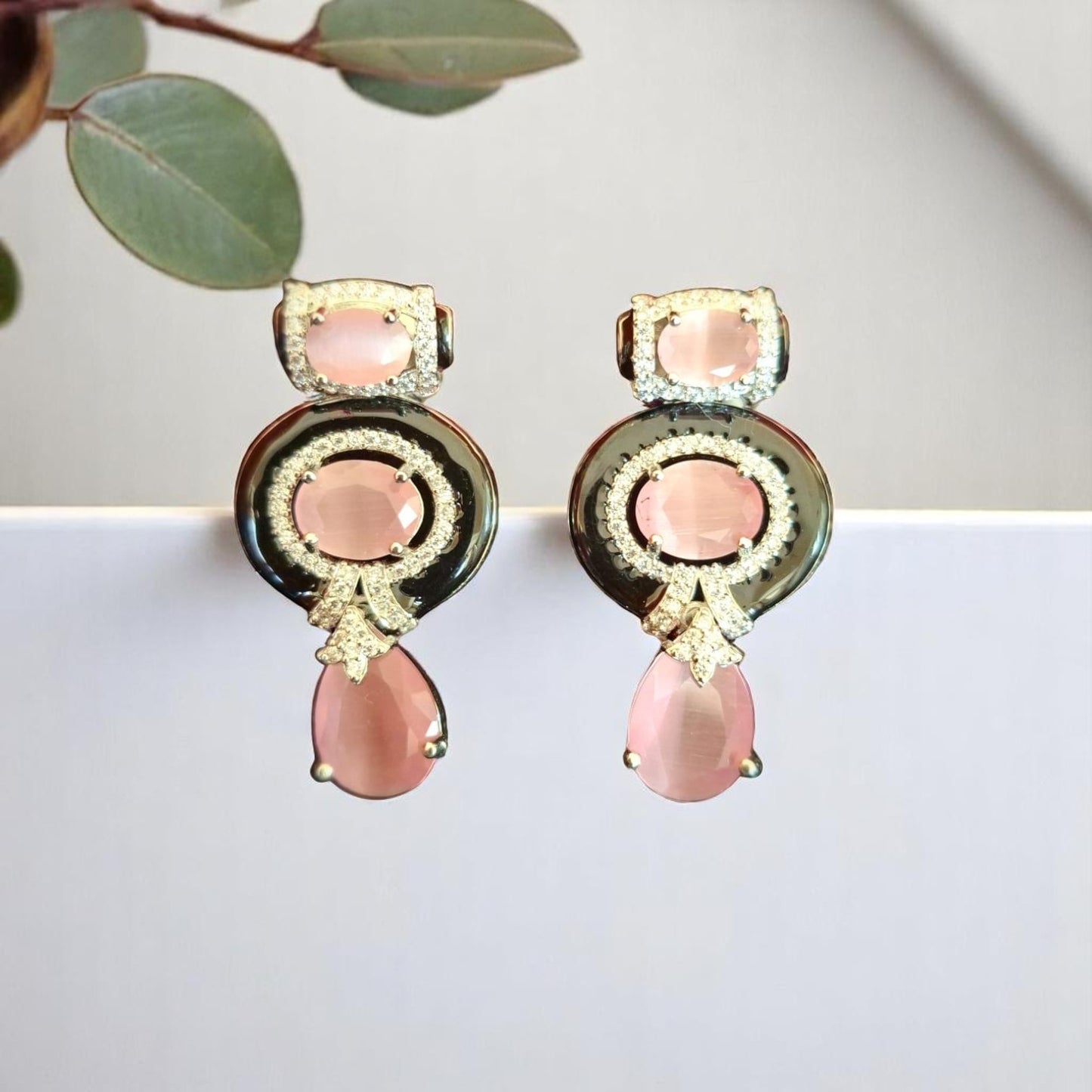 93459-ER  Earring With Gold/Rhodium Plating