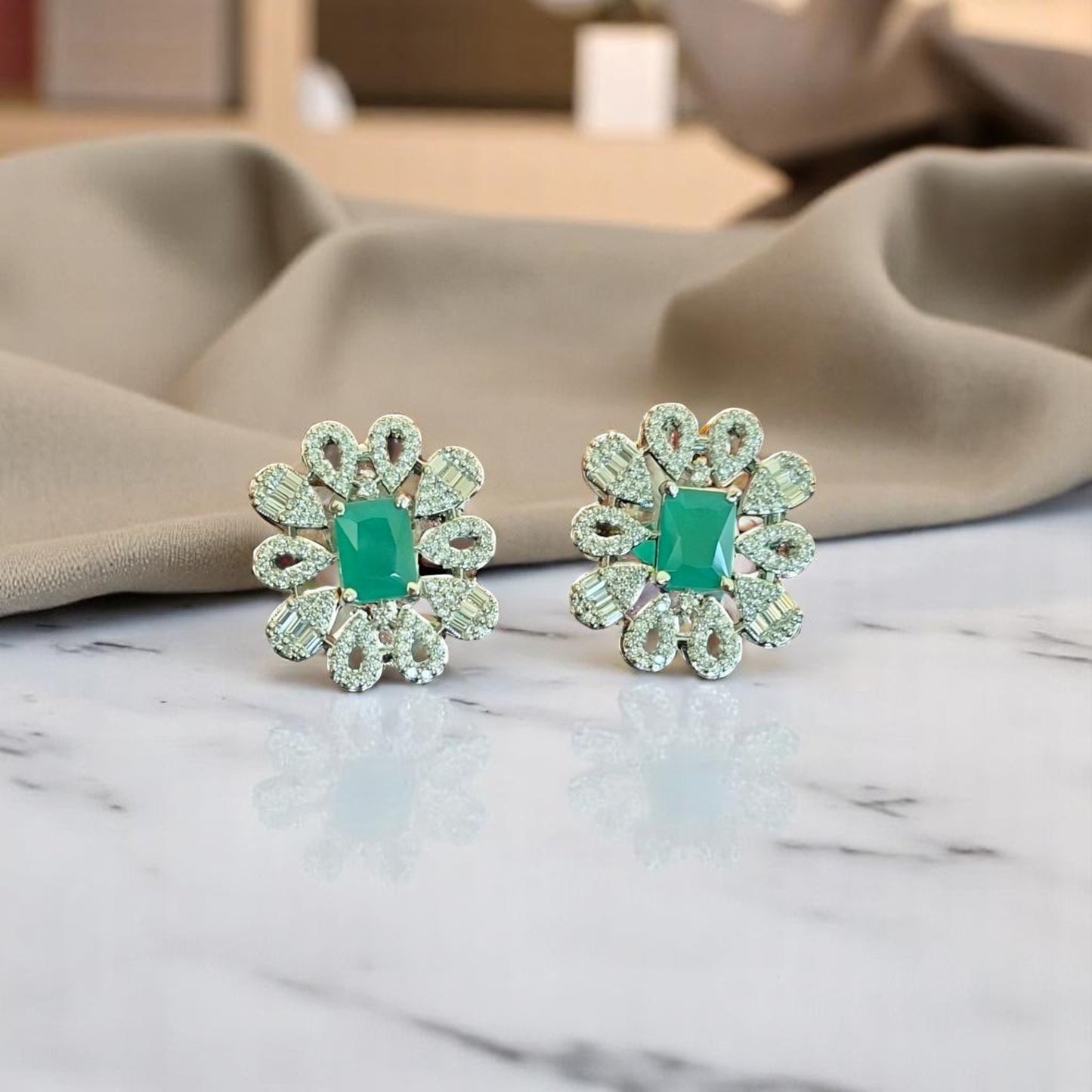 93659-ER Earring With Gold/Rhodium Plating