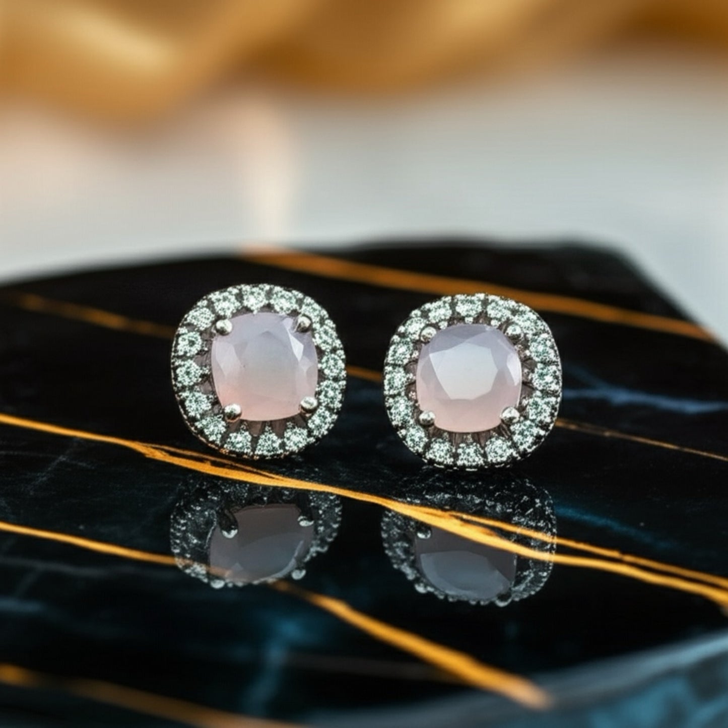 92209-ER CZ Earring With Gold/Rhodium Plating