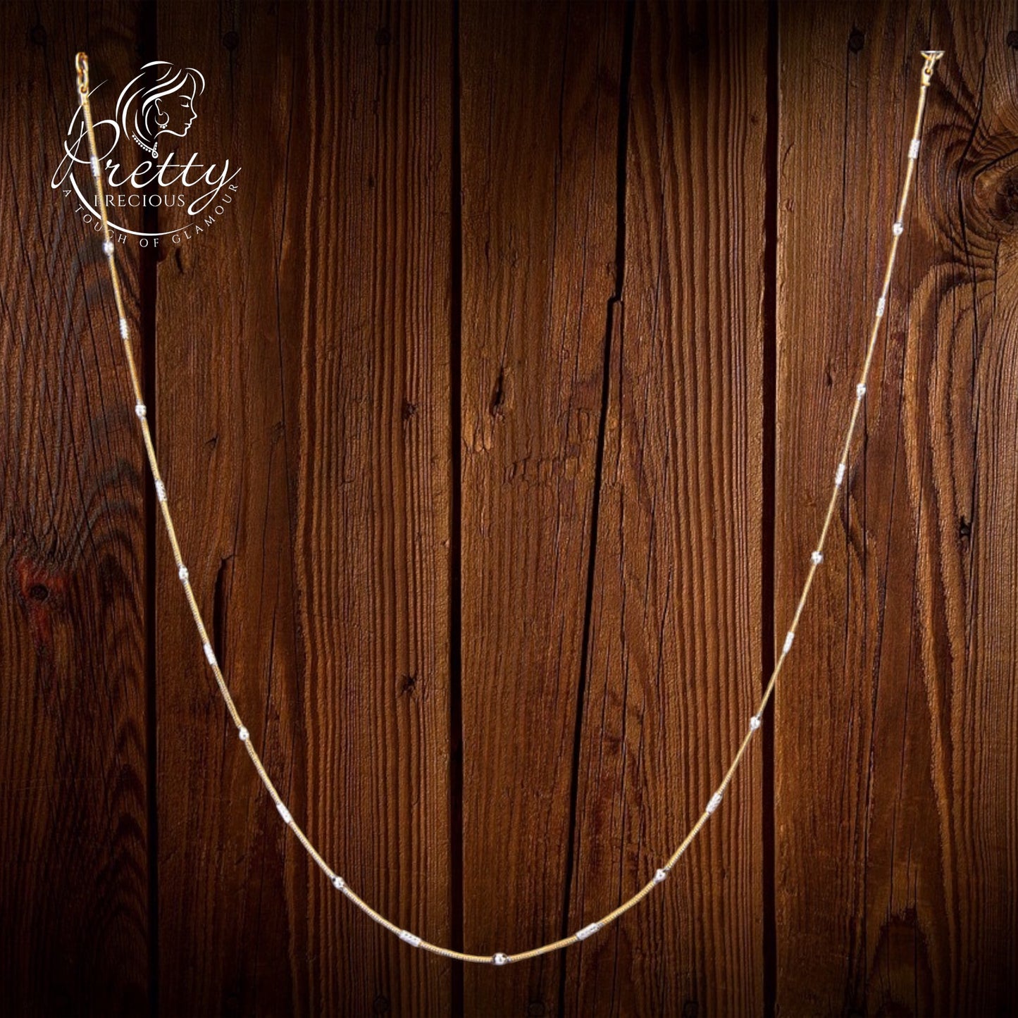 425295 Cz Delicate Chain With 2 Tone Plating