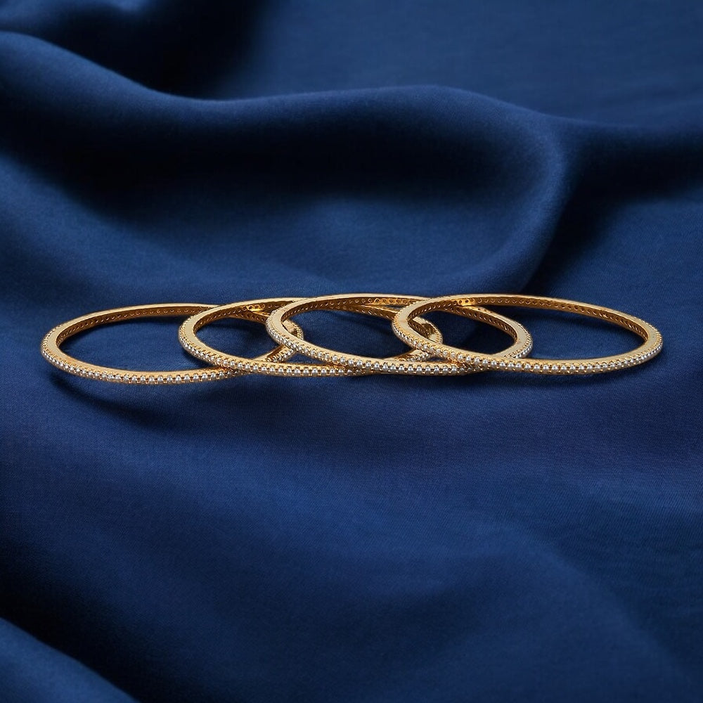 427266 Cz Moti Bangles With Gold Plating-Size 2.6