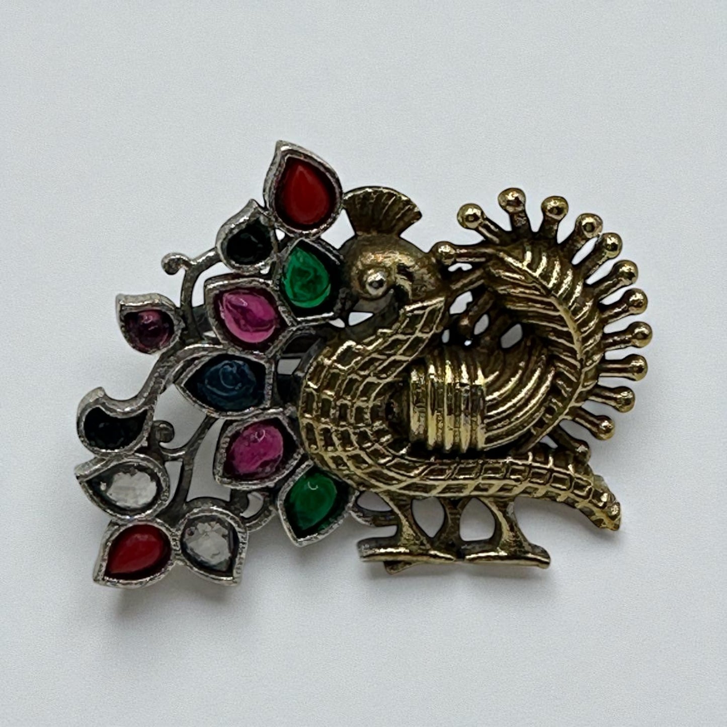 809590 Oxidised Adjustable Ring With 2 Tone Plating