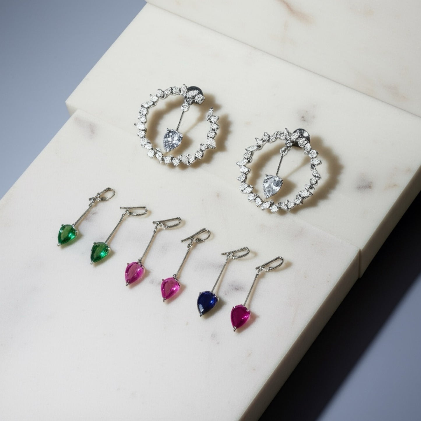 431139 Cubic Zirconia Classic Earring With Rhodium Plating