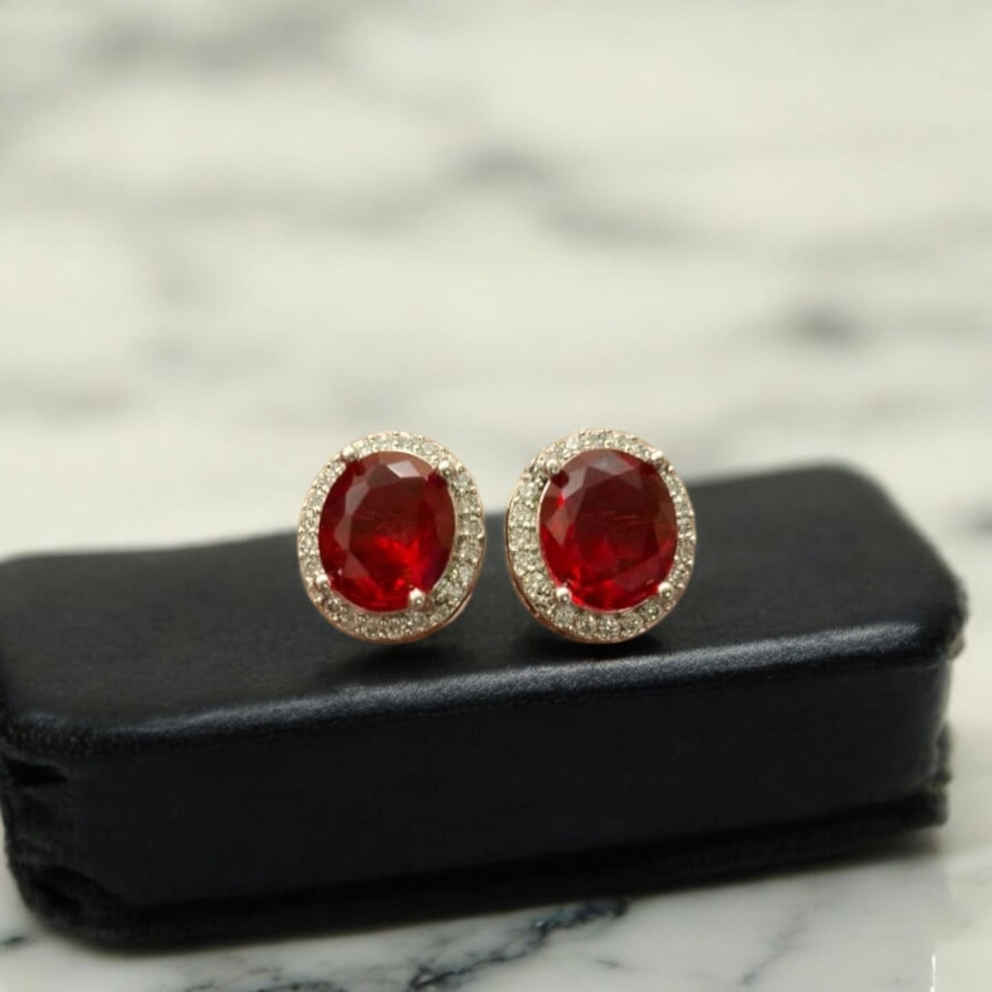 5046 CZ Earring With Gold/Rhodium Plating