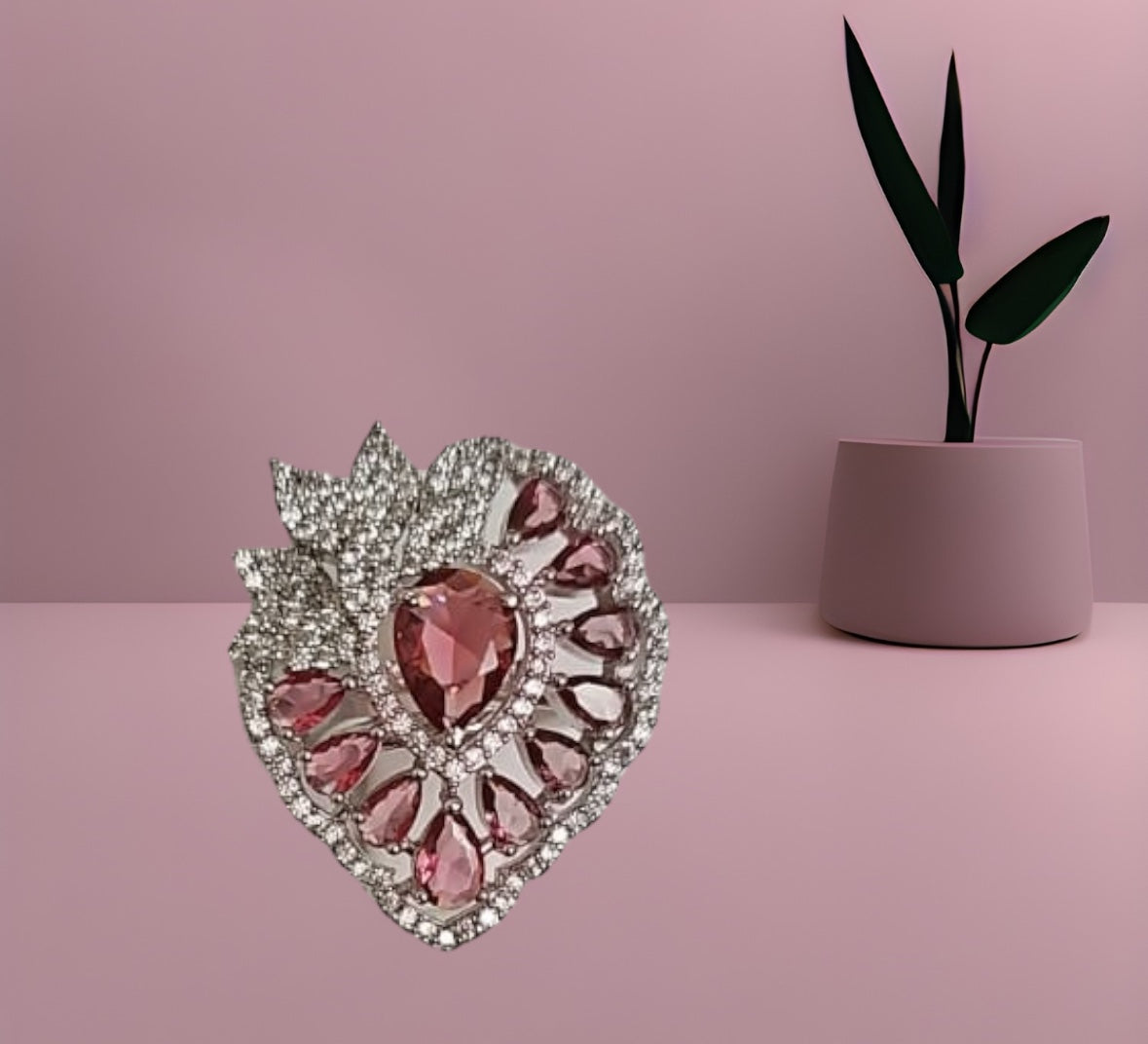 436626 Cz Adjustable Ring Ruby