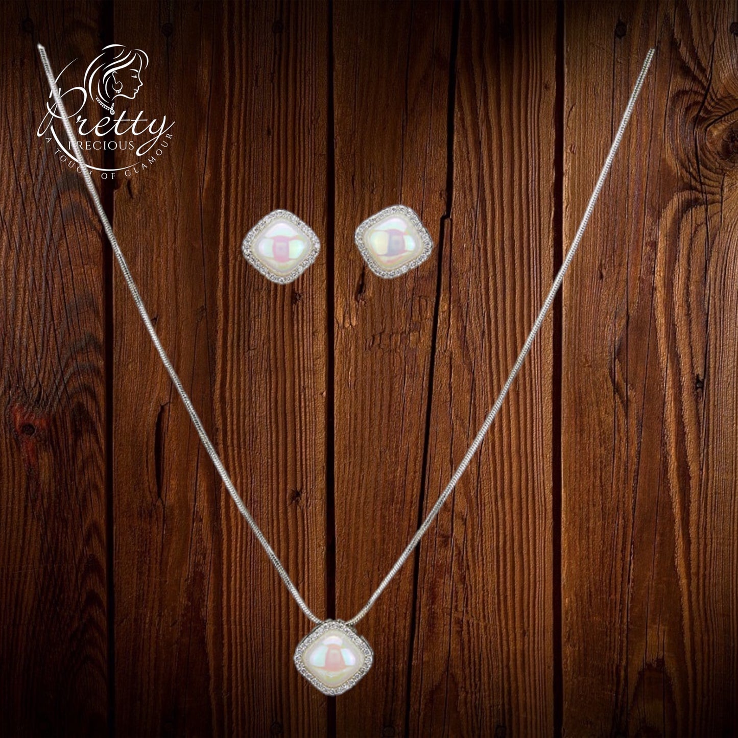 427264 American Diamond Delicate Pendant Set