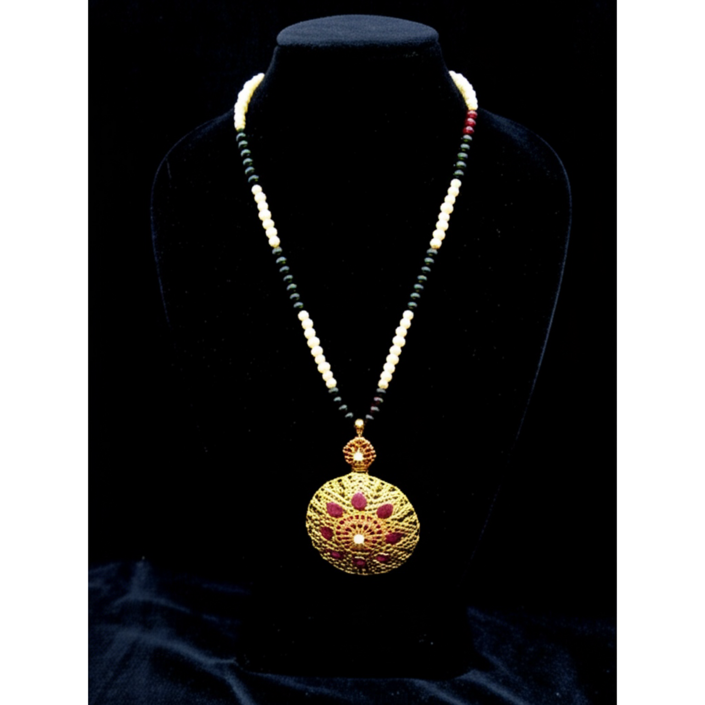 MJ-PS-912009-Jadau Pendant Set 1gm 24K Gold Plating