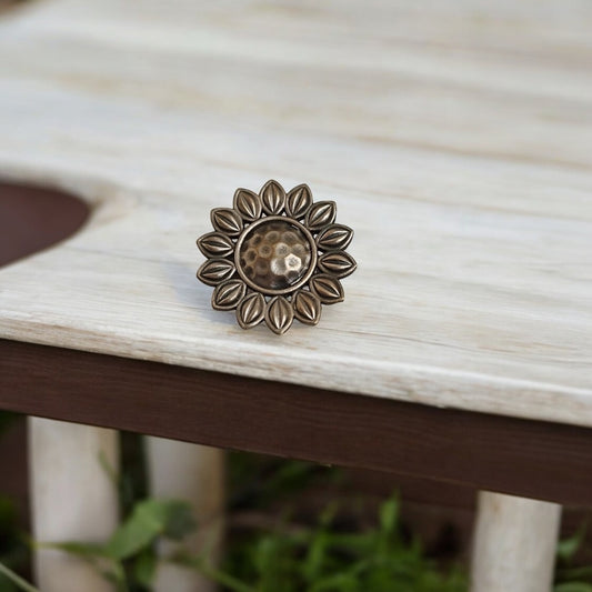 804446 Ring With Oxidised Plating