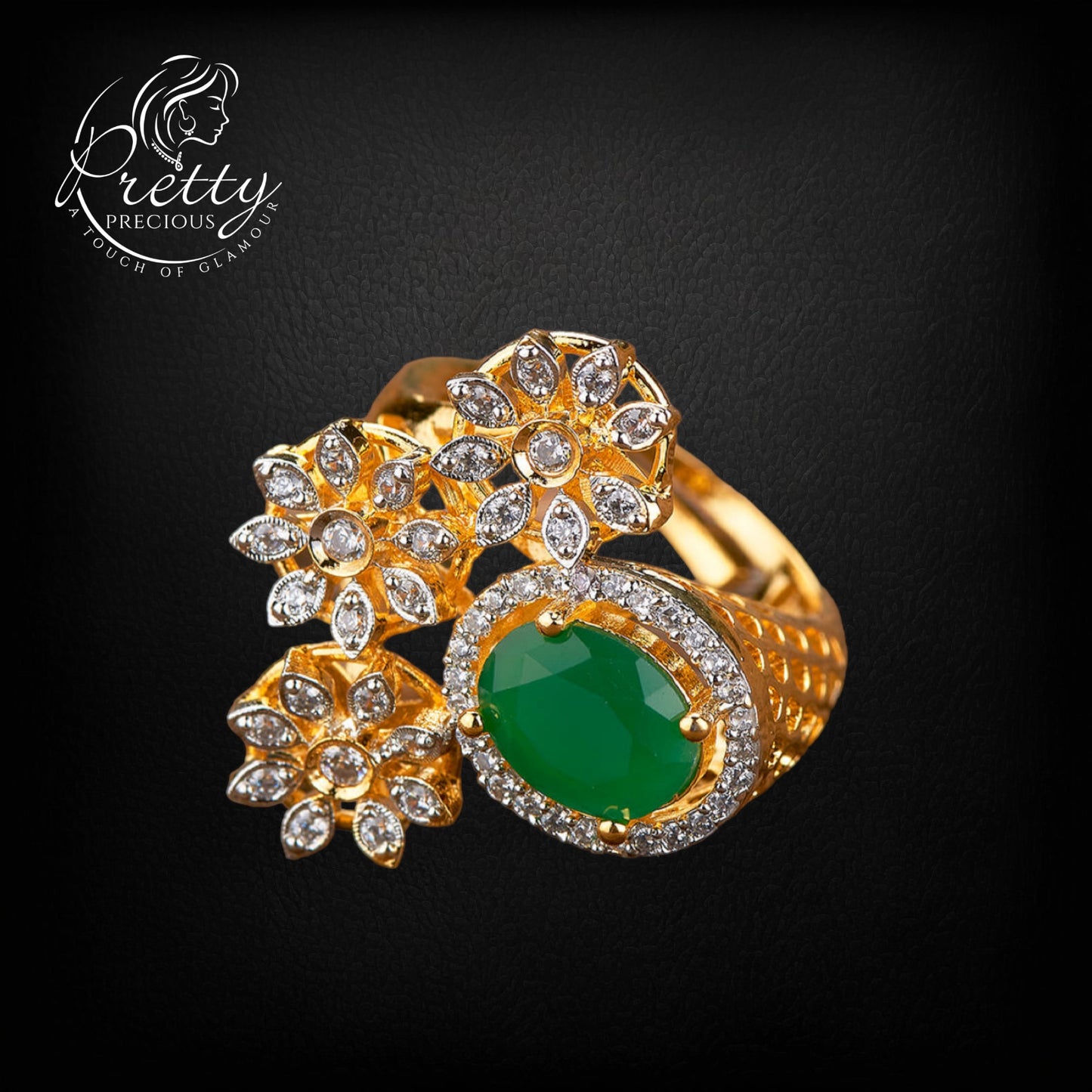 430957-Finger Ring-AD-Green