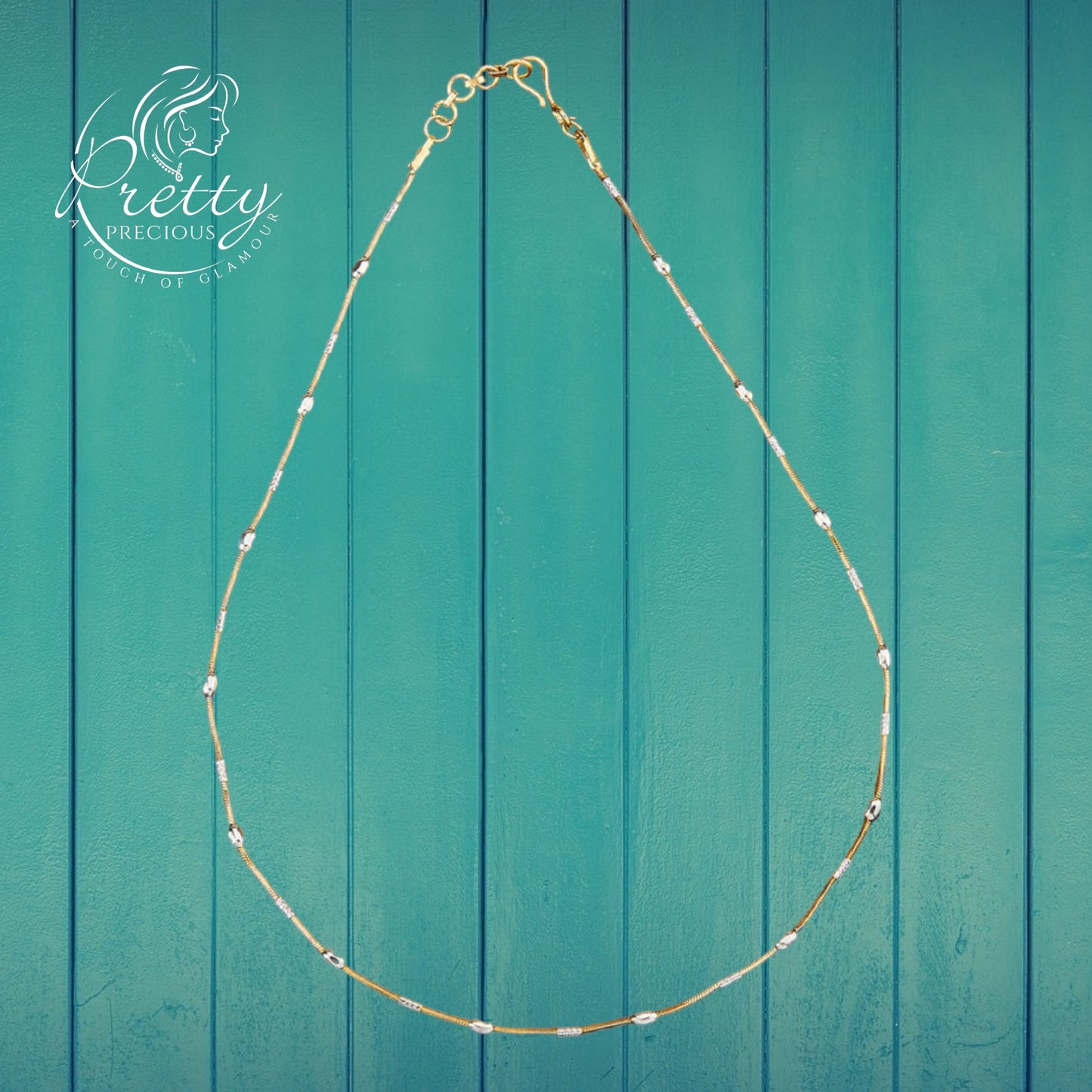 417986 Cz Delicate Chain With 2 Tone Plating