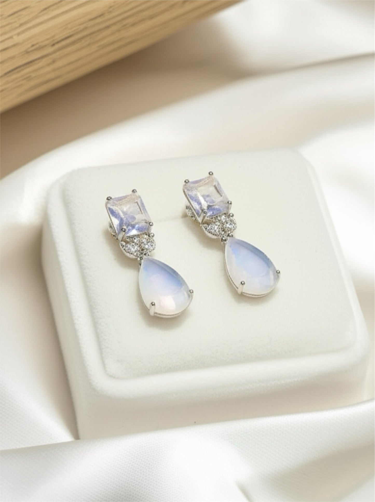 92459-ER  CZ Earring With Gold/Rhodium Plating-Hydra Pink