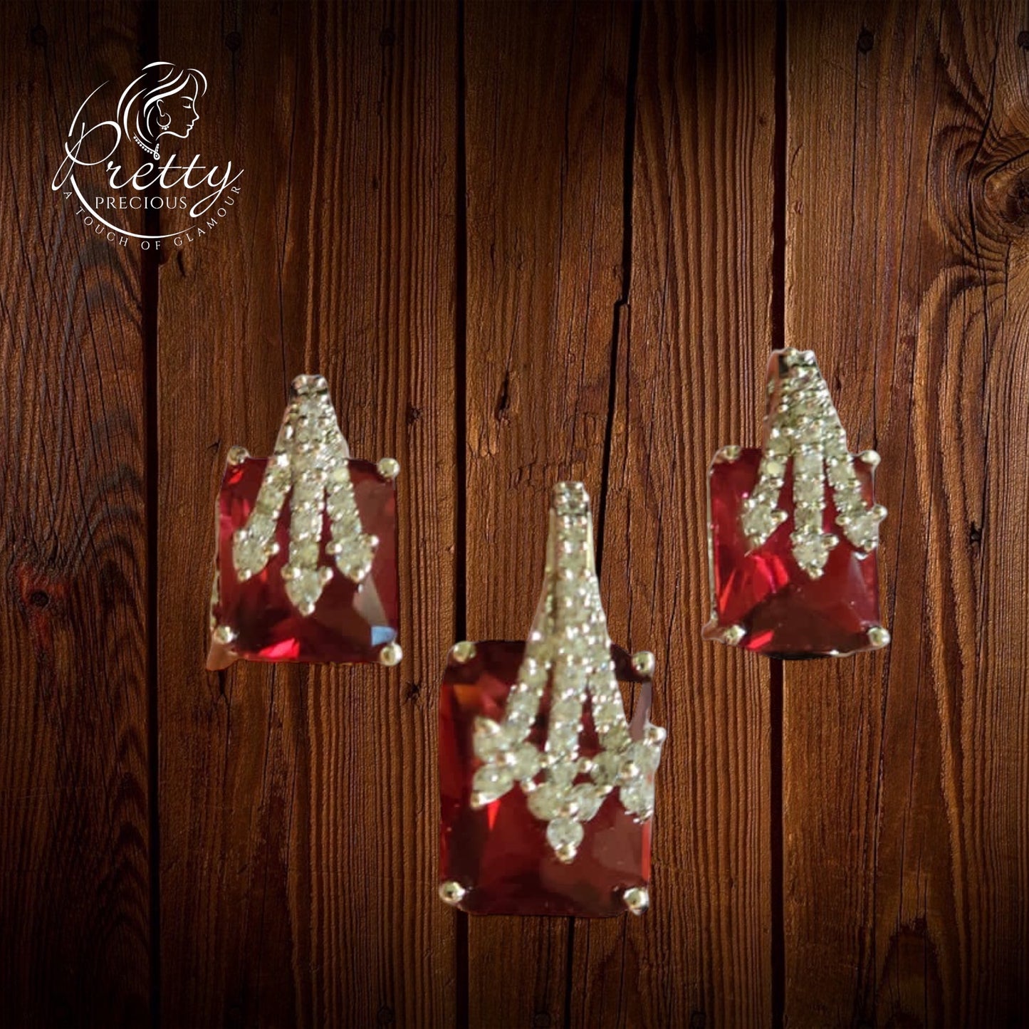 427382 Cz Delicate Pendant Set With 2 Tone Plating