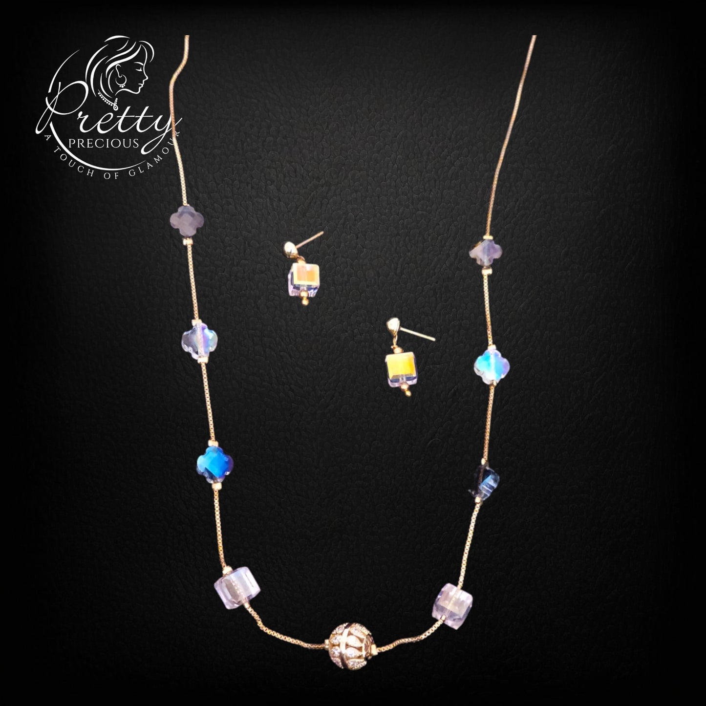 430900 Cz Classic Mala Necklace With 2 Tone Plating-Multi