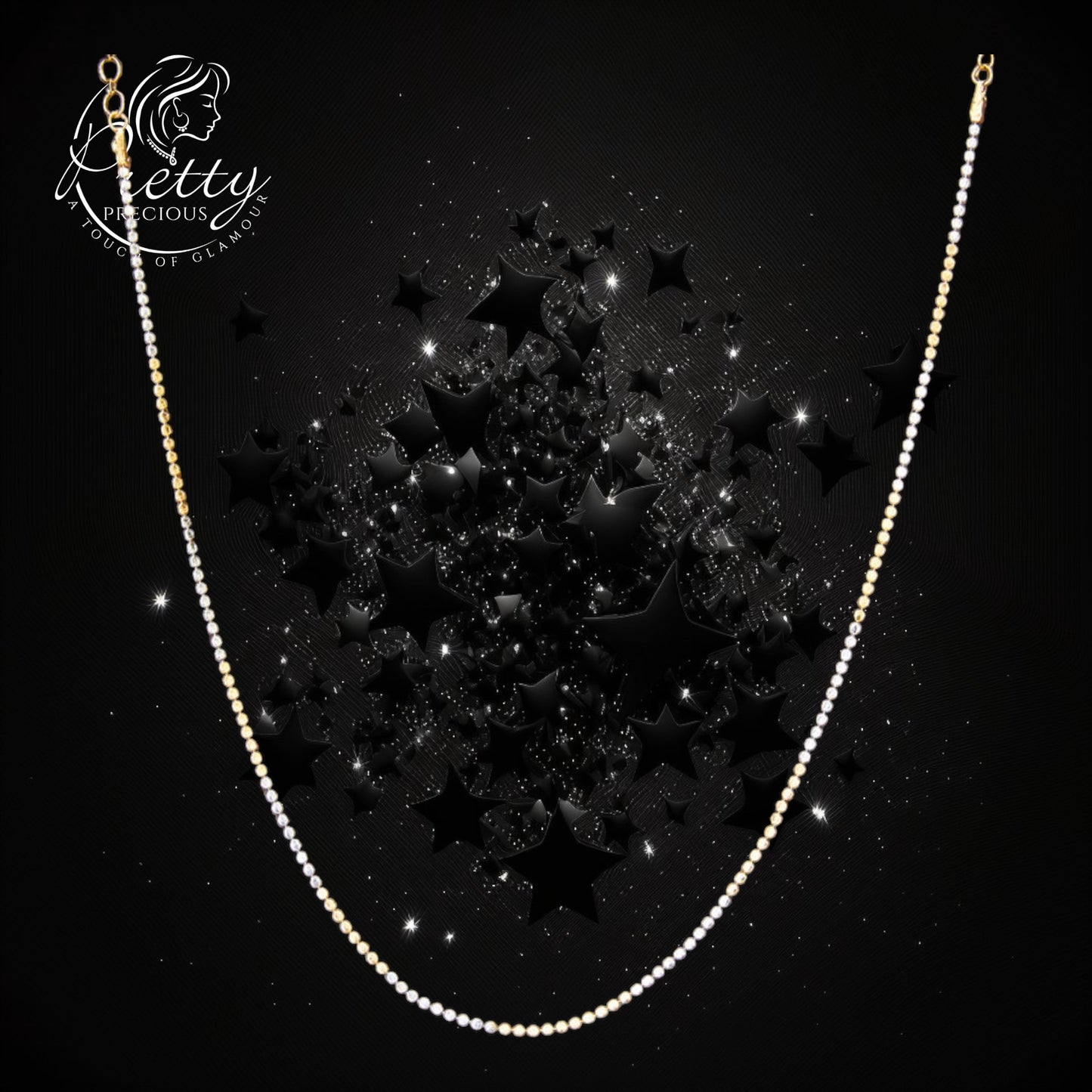 425352 Cubic Zirconia Delicate Chain With 2 Tone Plating