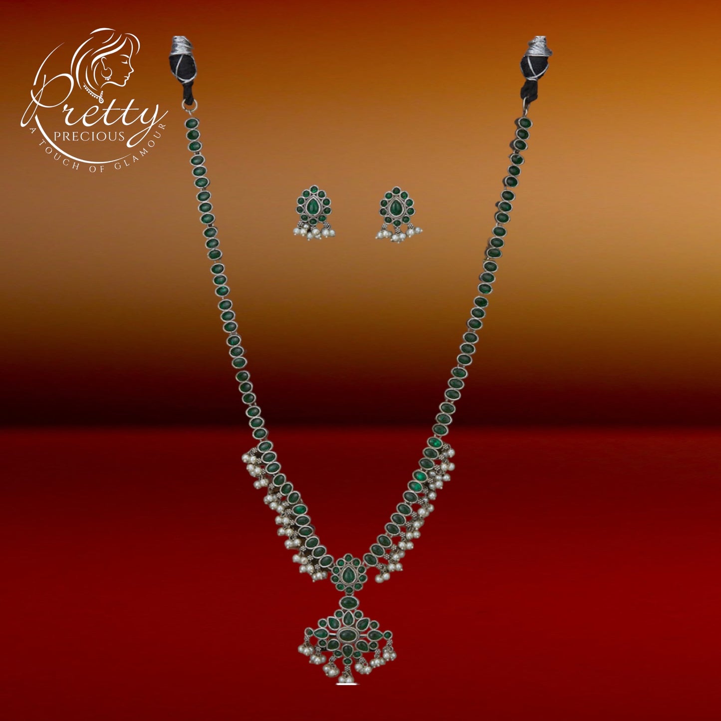 804105 Long Necklace With Oxidised Plating
