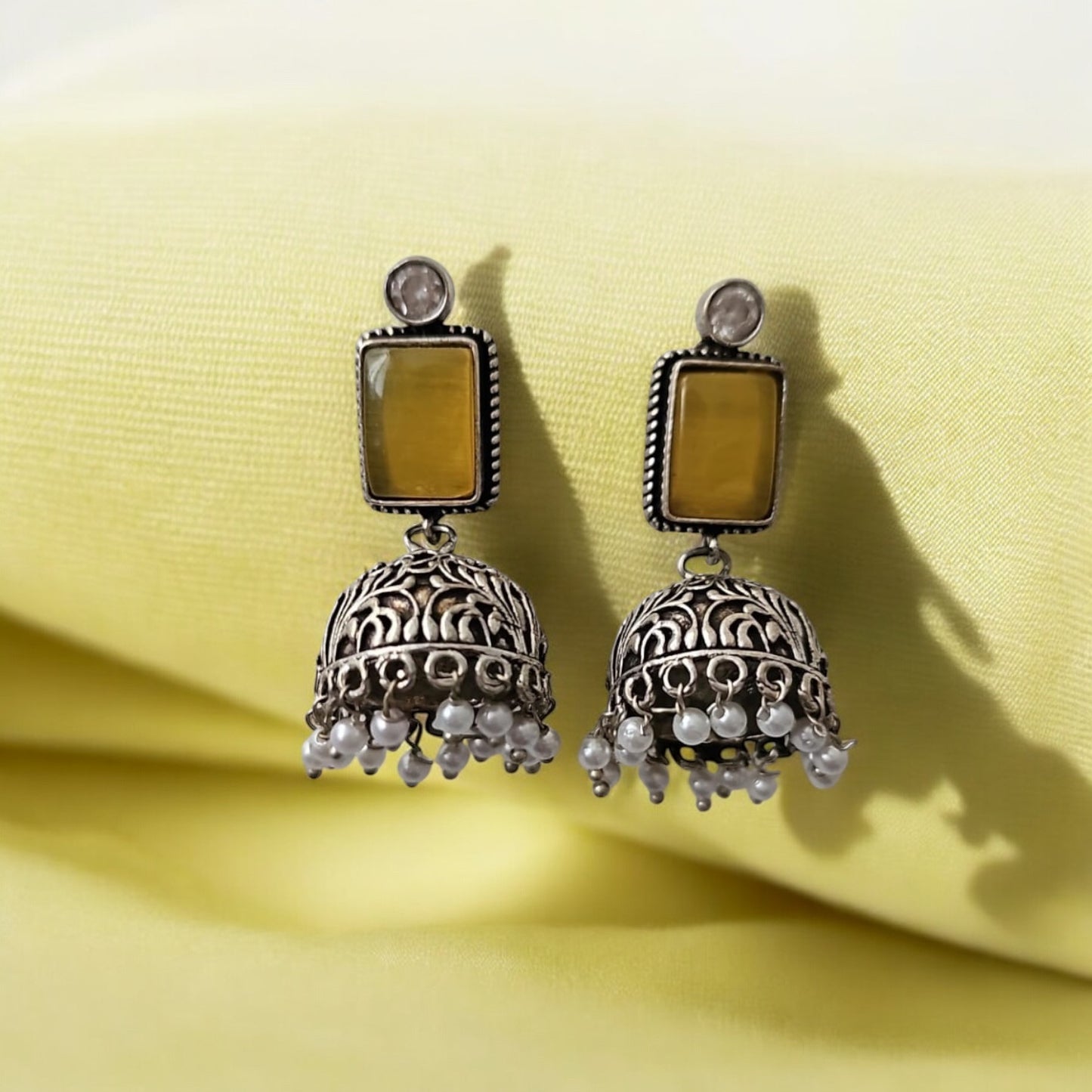 805828 Pretty Precious Fashion Oxidised Silver Stylish Party Wear Earrings for Women and Girls