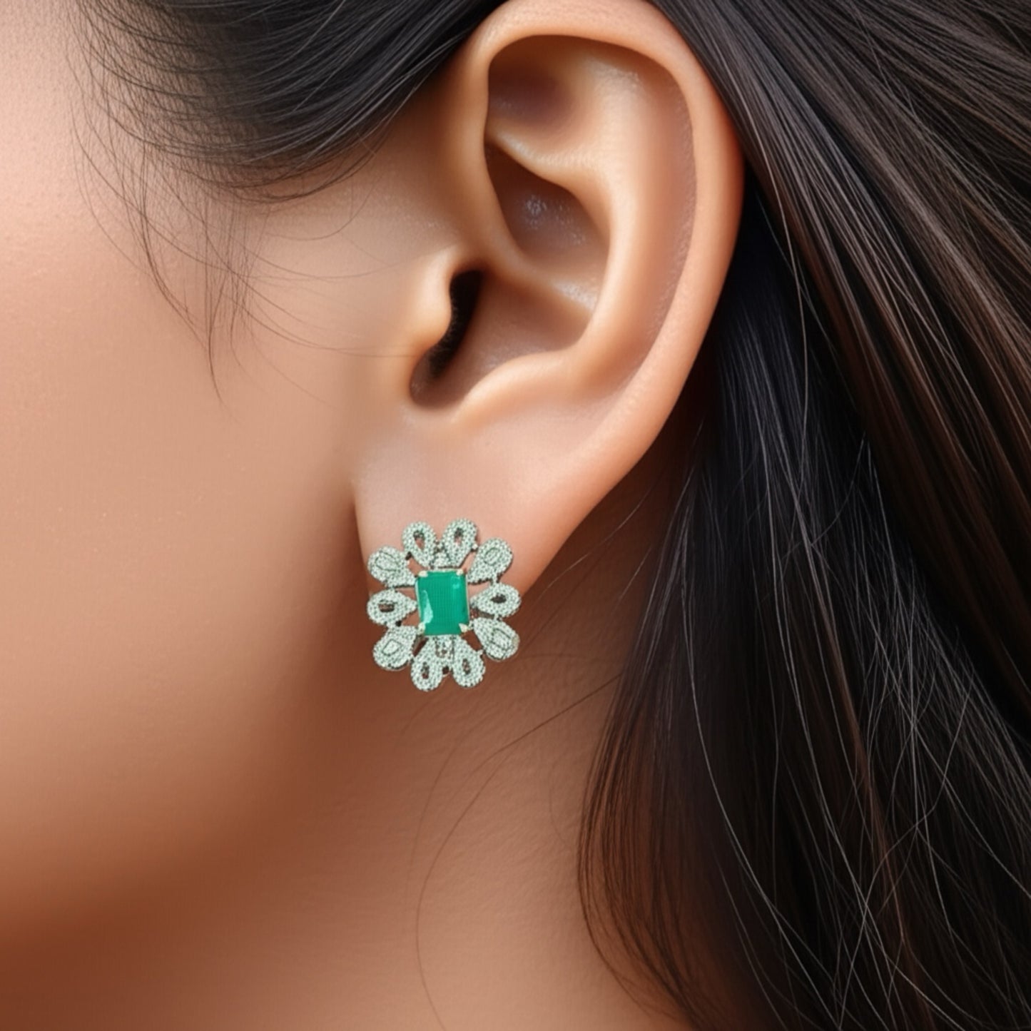 93659-ER Earring With Gold/Rhodium Plating