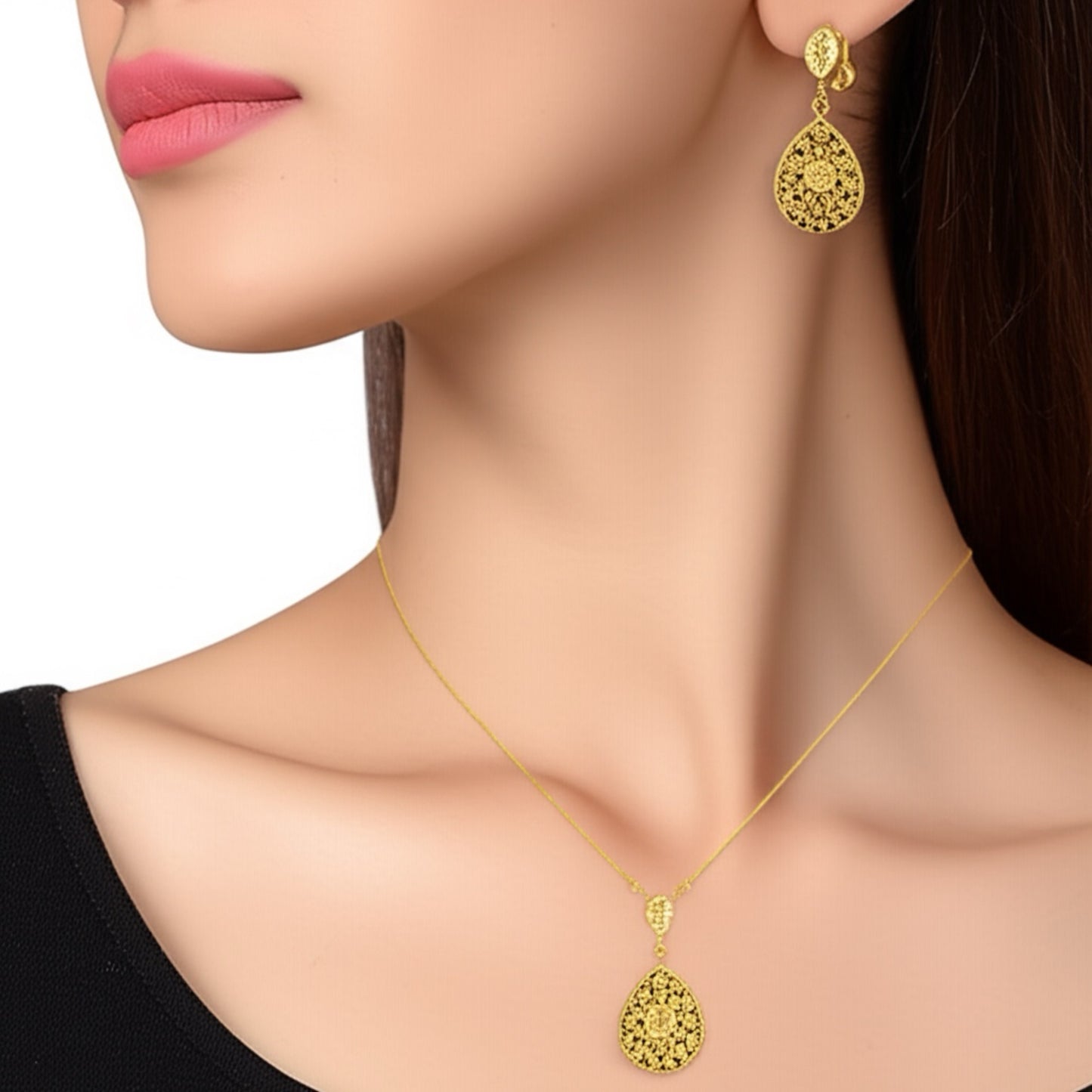 PS-420 Western Pendant Set Gold Plated