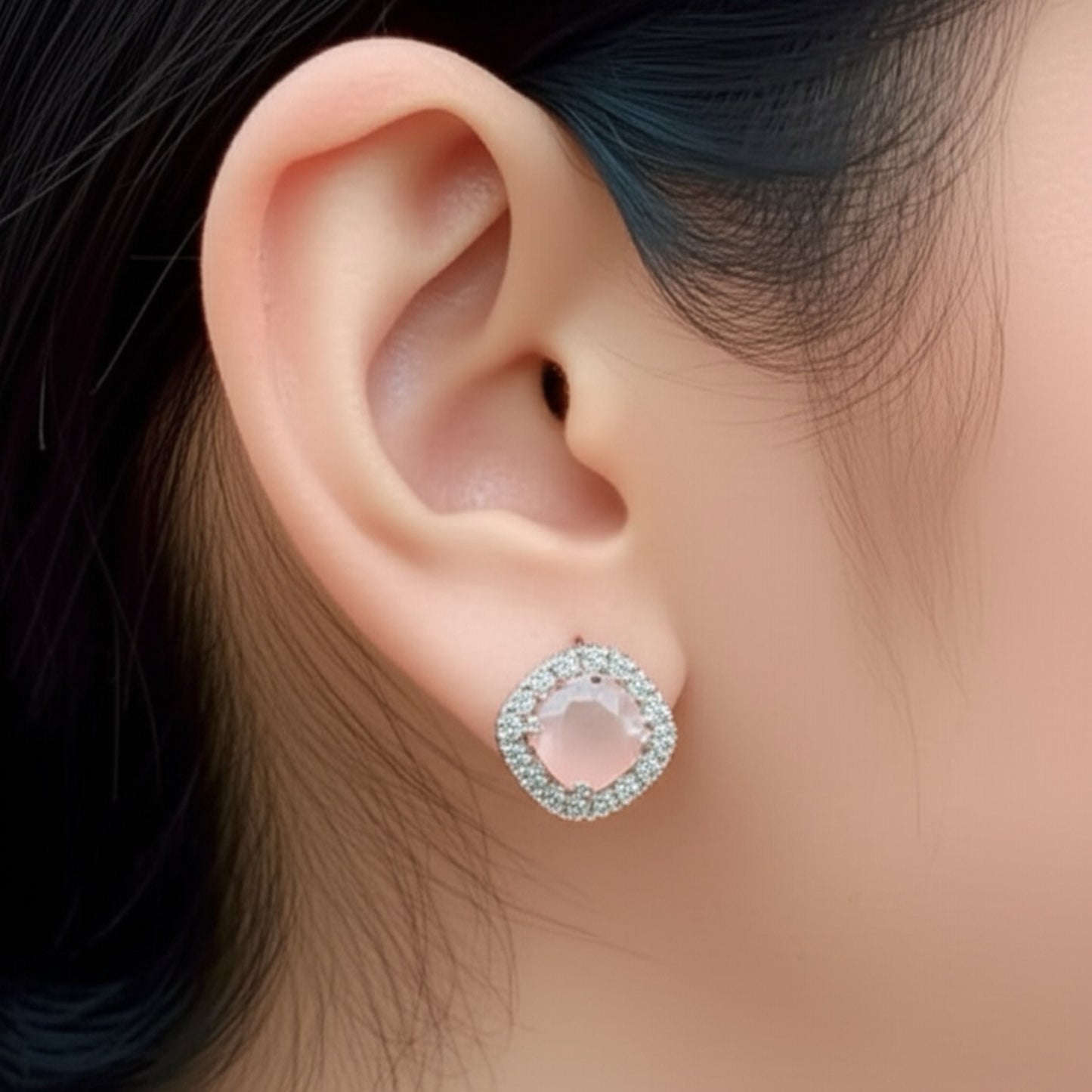 92209-ER CZ Earring With Gold/Rhodium Plating