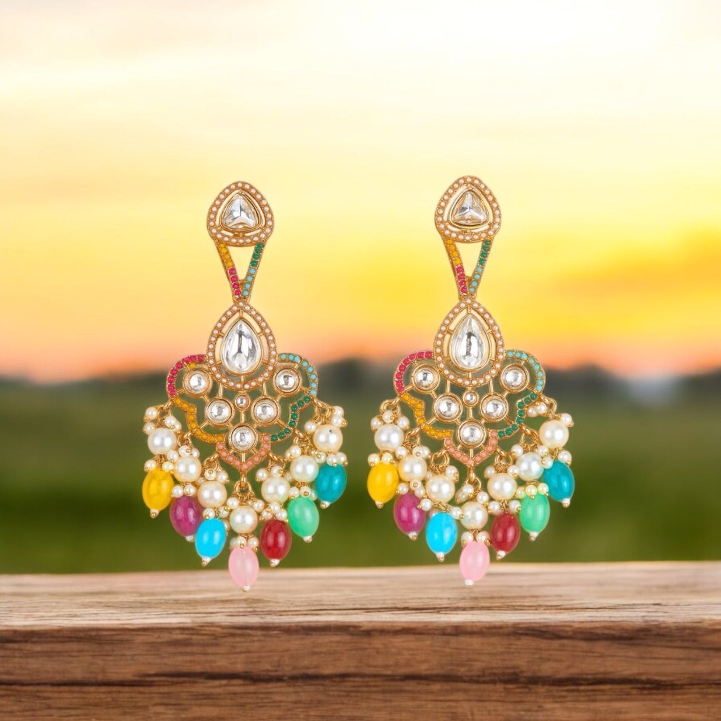 111897-Indo Western (Kundan) Earring-Multi
