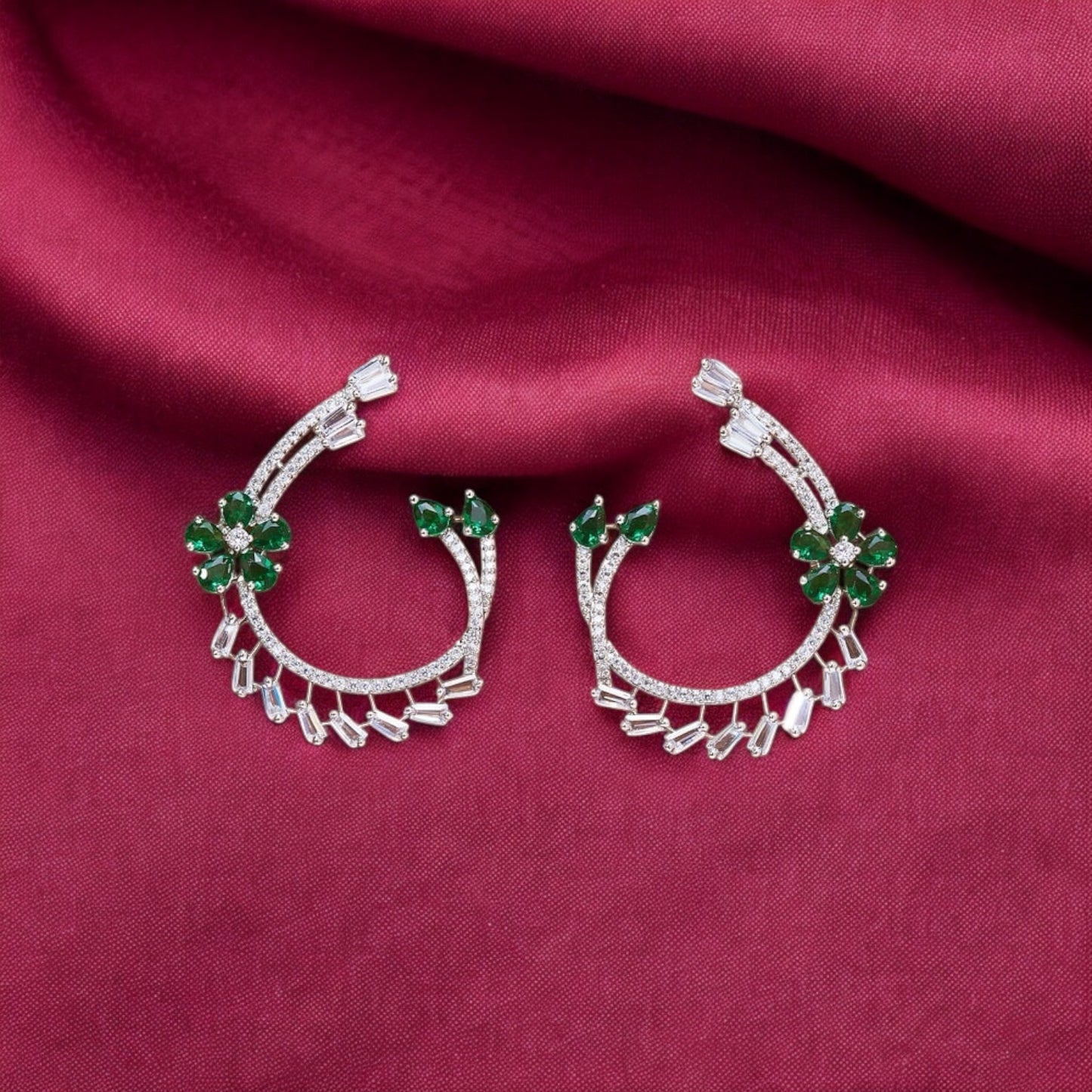 435693 CZ Earring With Gold/Rhodium Plating