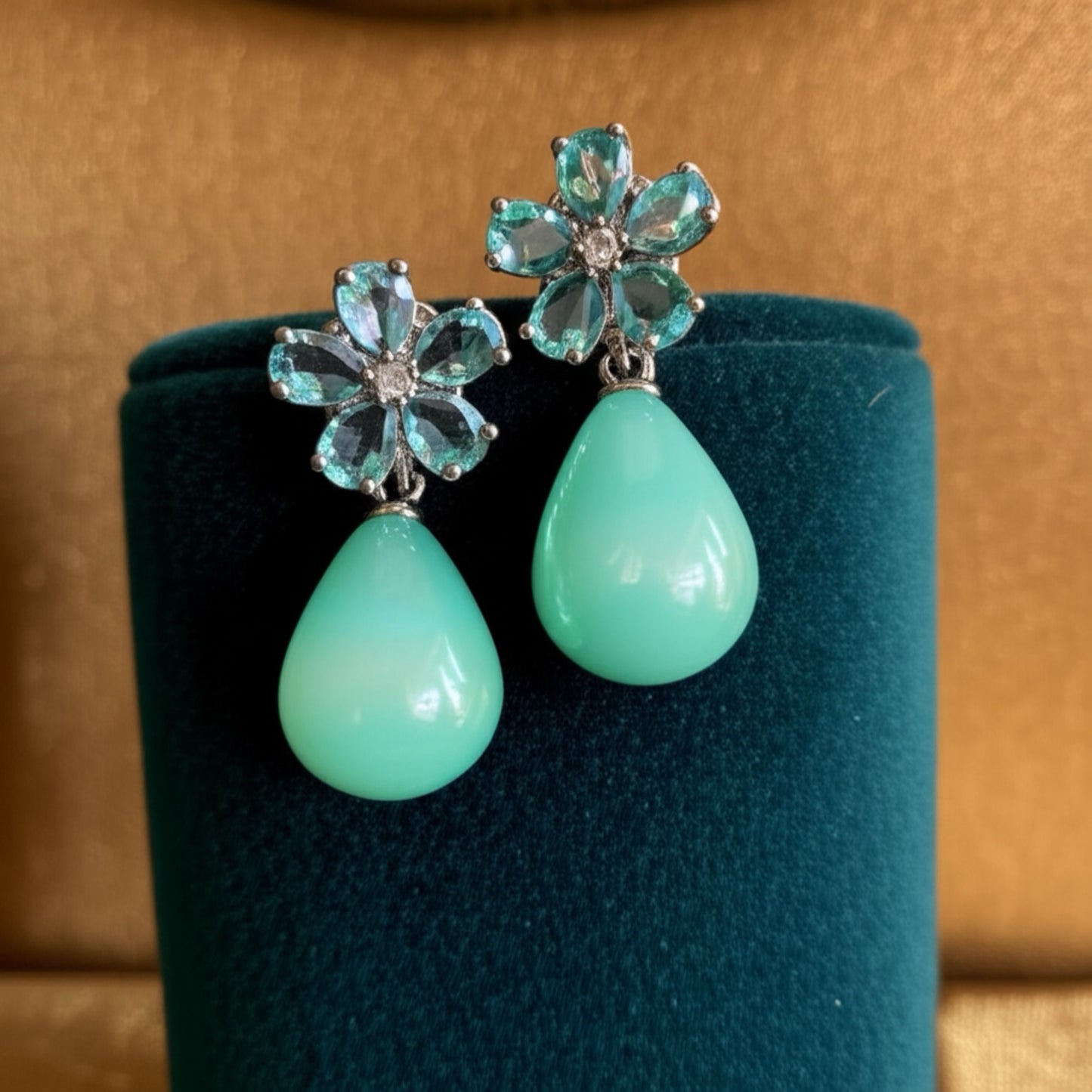 91209-ER CZ Earring With Gold/Rhodium Plating