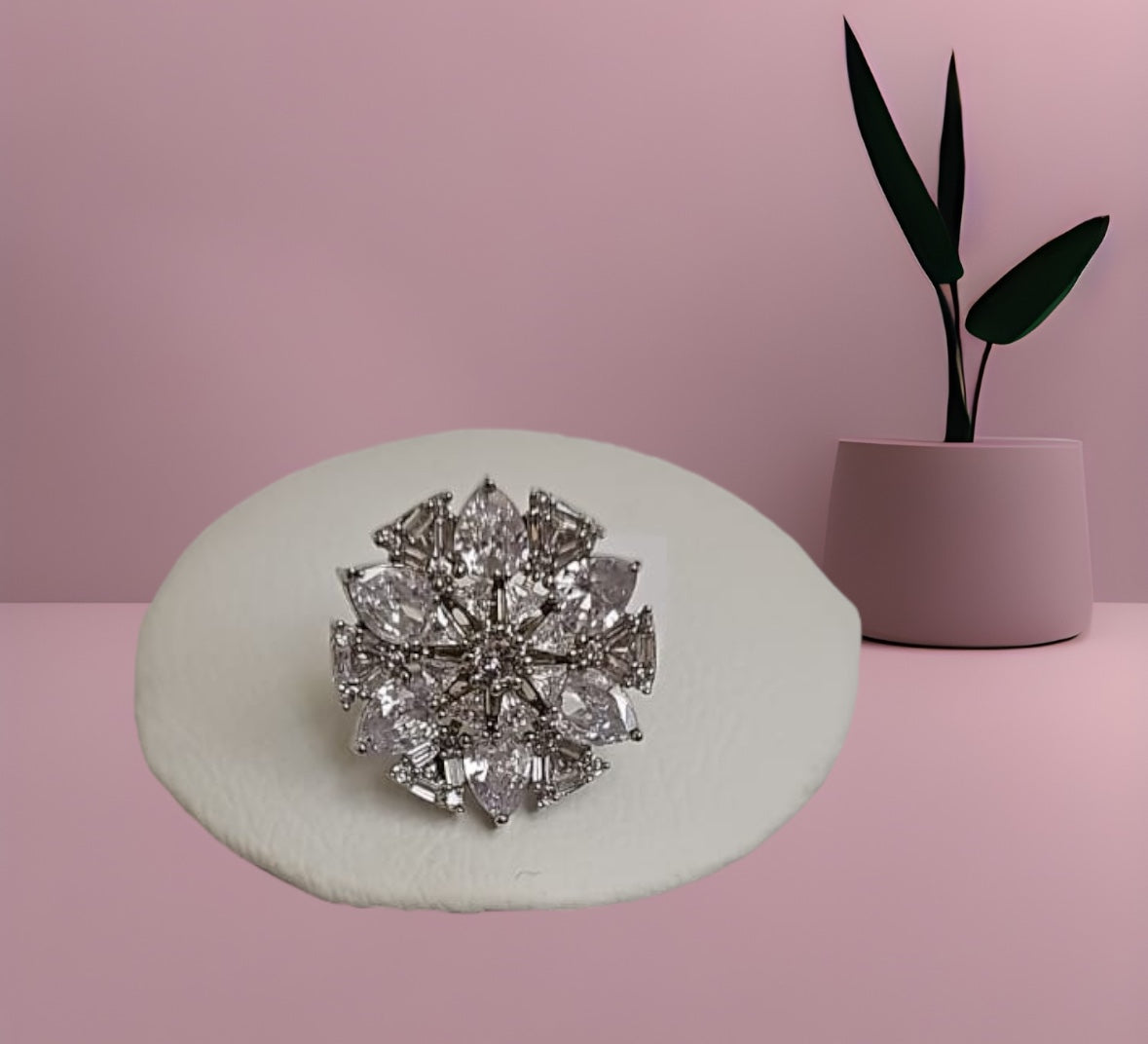 Ring250 Cz Adjustable Ring Silver