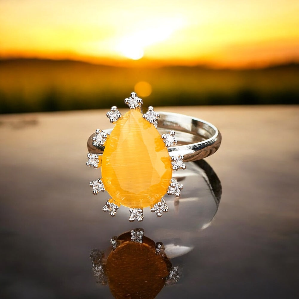 429272 Cz Adjustable Ring Yellow