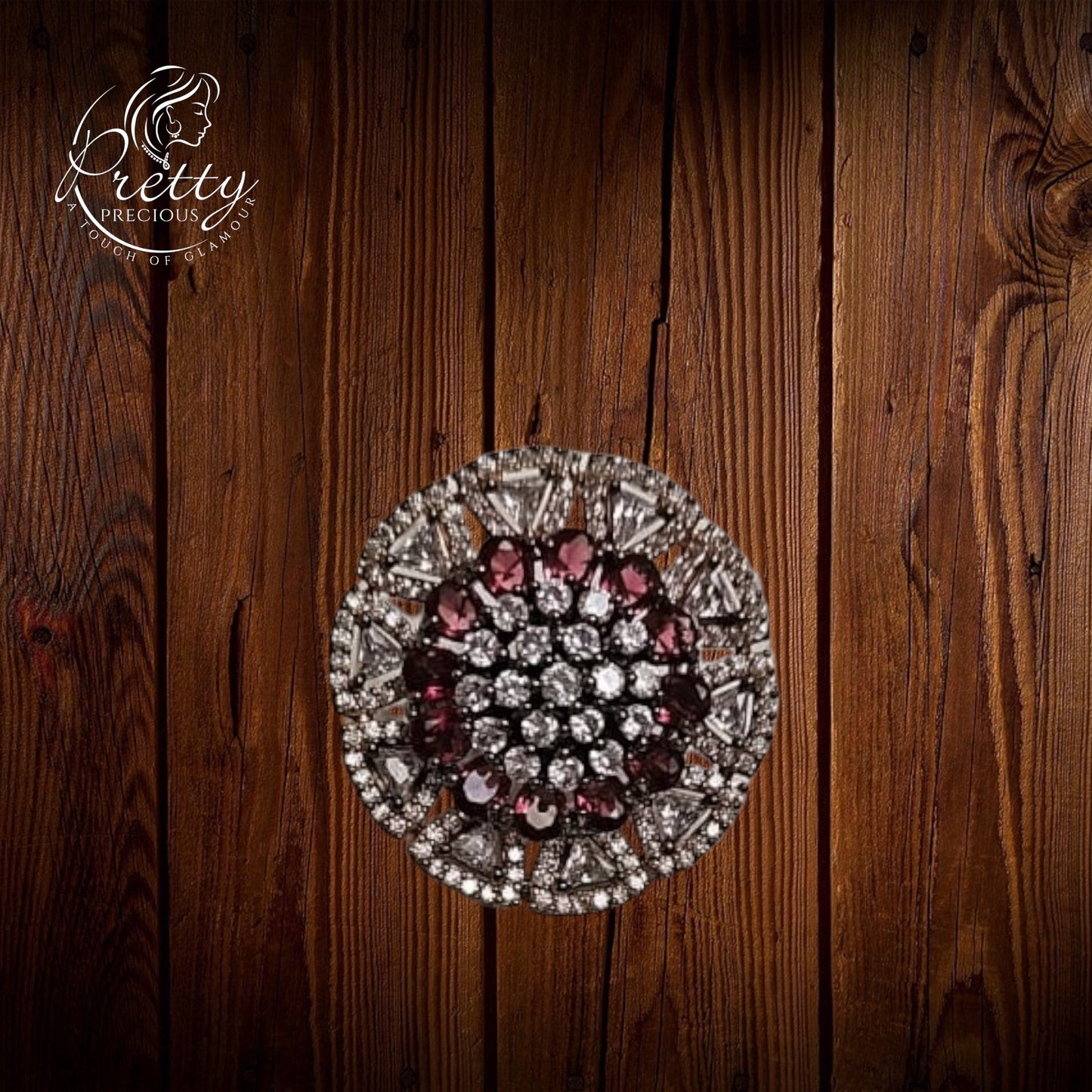 40190 Cz Adjustable Ring Ruby